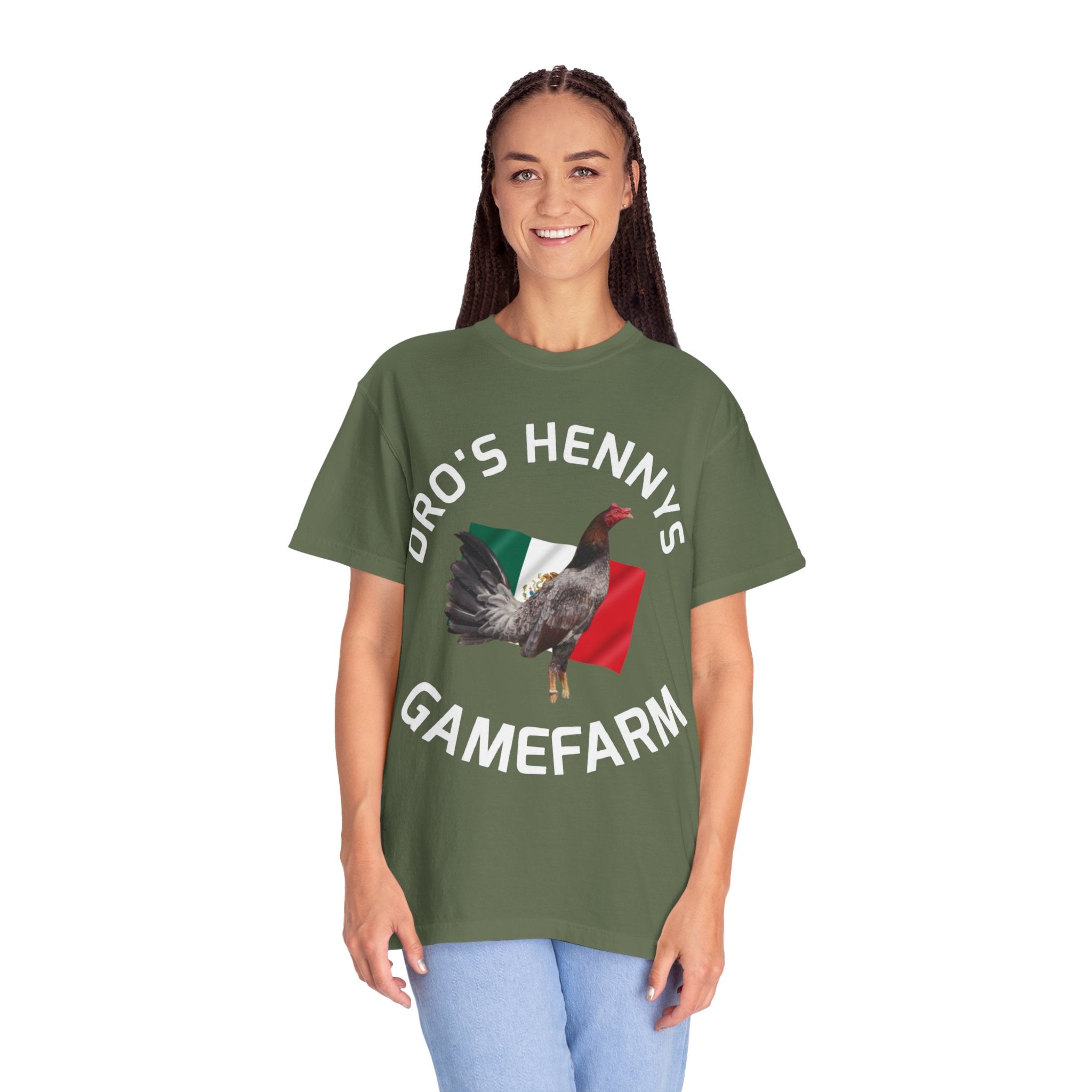 Henny- Gamefarm Rooster T-Shirt — "Dro's Henny's Gamefarm" Poultry Farm Tee