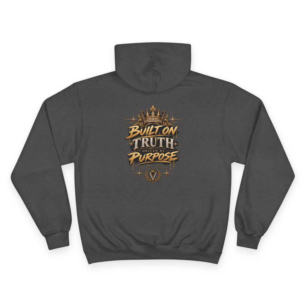Verité -Champion Hoodie — "Built on Truth & Purpose" White Pullover