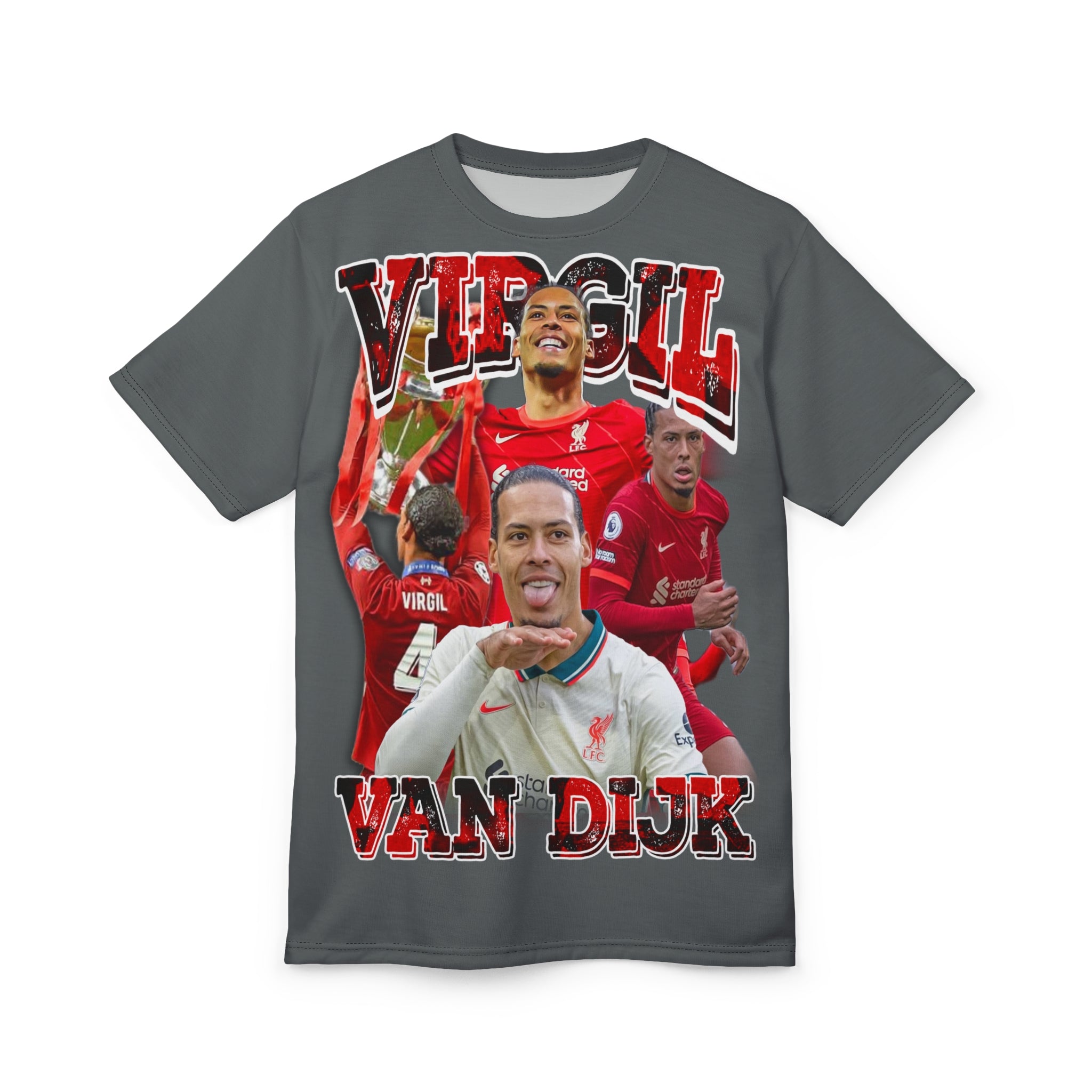Team-Soccer Star Montage Tee — Virgil Van Dijk Tribute Shirt