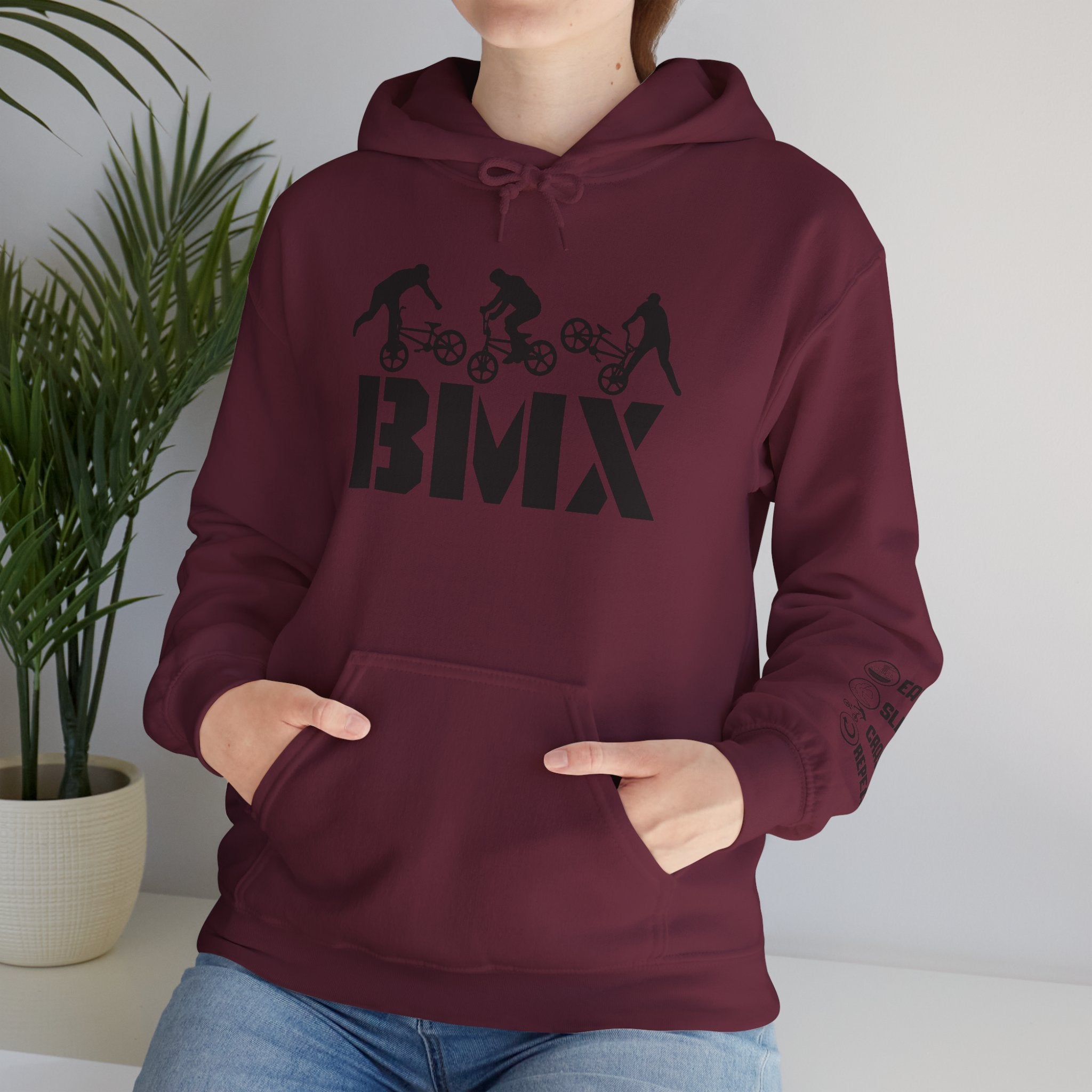 Rad-BMX Rider Hoodie — BMX Stunt Silhouettes Pullover for Riders & Fans