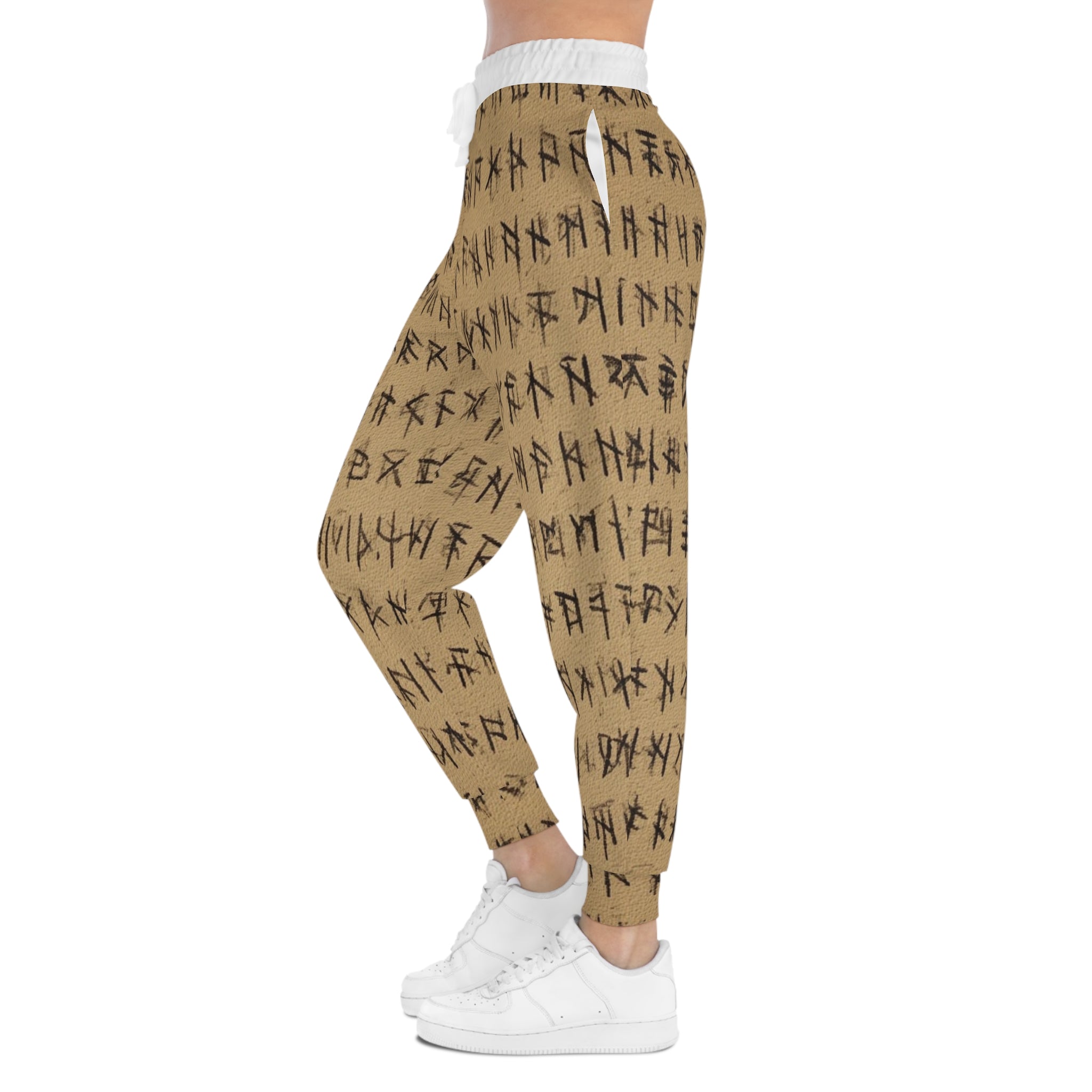 Joggers-Runic Pattern— Rustic Tribal Symbol Athletic Pants