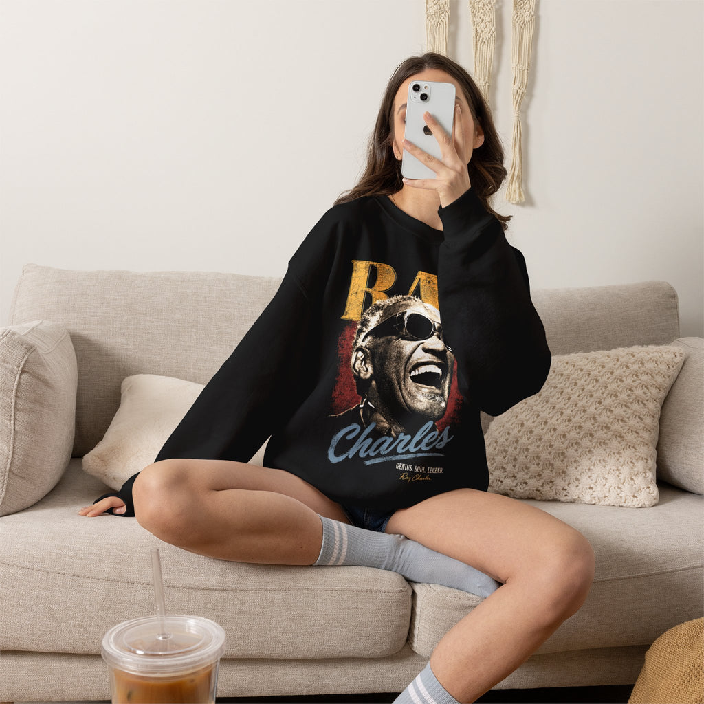 Legends- Crewneck Sweatshirt — "Ray Charles" Tribute Graphic