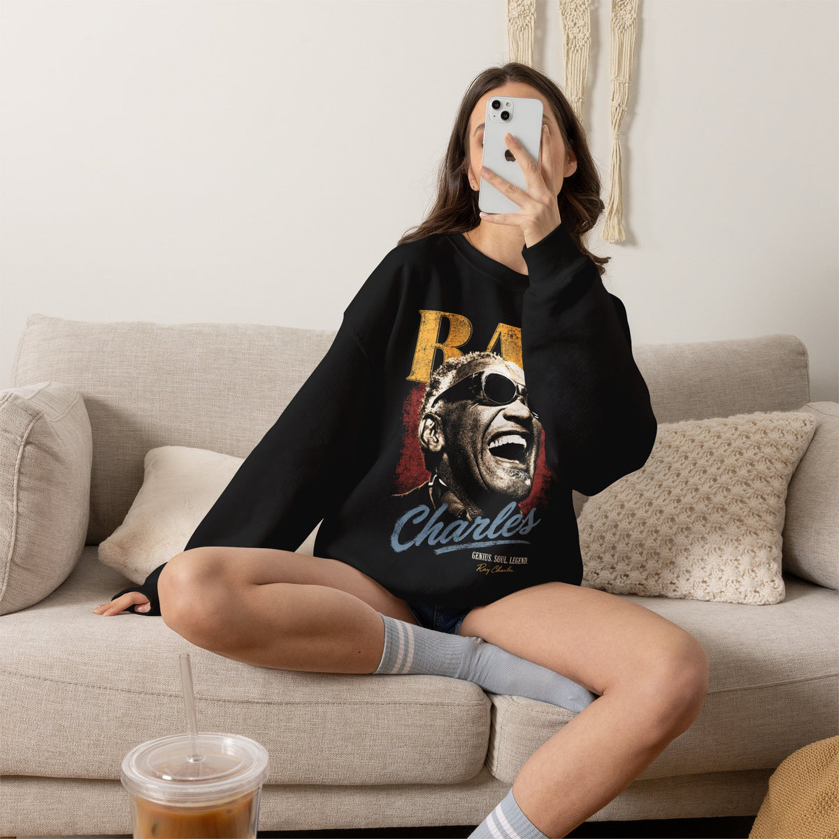 Legends- Crewneck Sweatshirt — "Ray Charles" Tribute Graphic