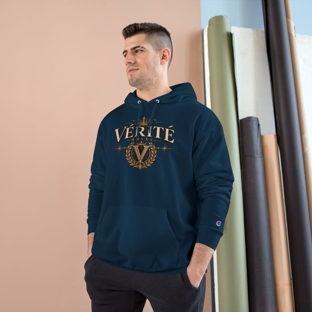 Verité -Champion Hoodie — "Built on Truth & Purpose" White Pullover