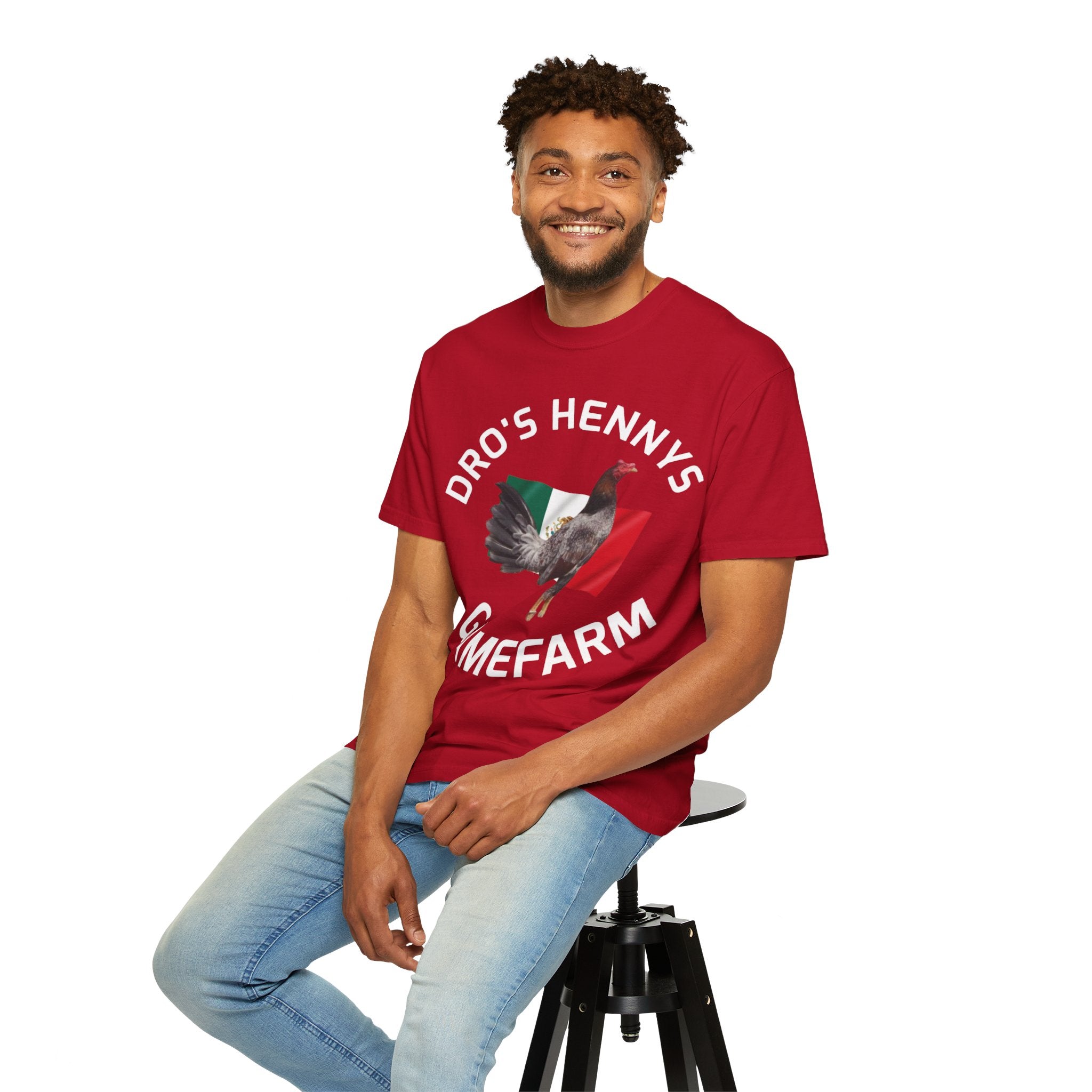 Henny- Gamefarm Rooster T-Shirt — "Dro's Henny's Gamefarm" Poultry Farm Tee