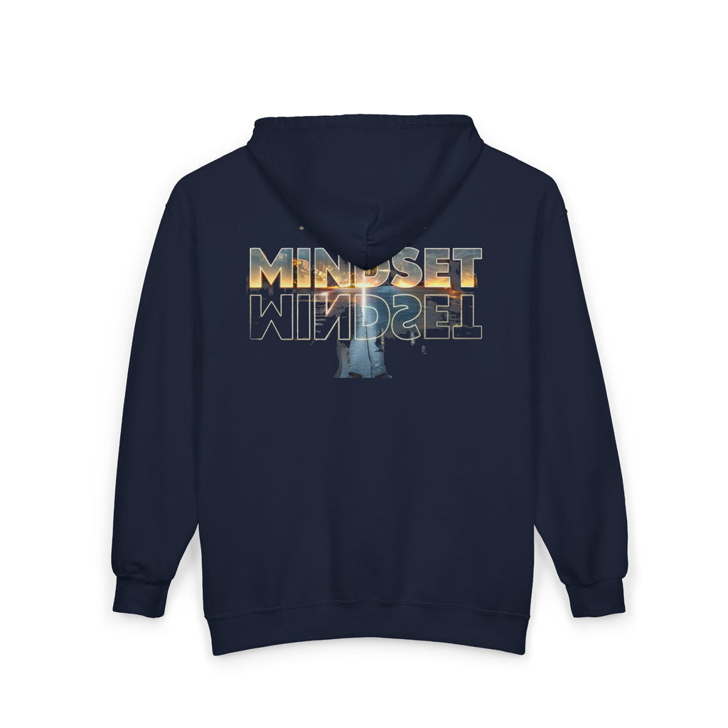 Zip- Mindset Reflection Zip Hoodie — 'MINDSET' Mirrored Statue Graphic