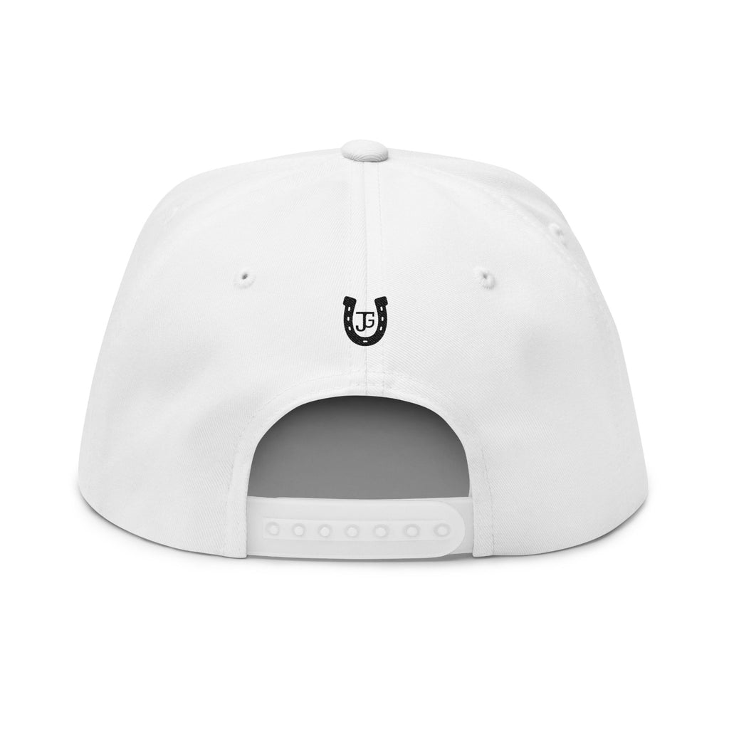 JG-Embroidered Horseshoe Flat Bill Cap — Lucky Initials Snapback