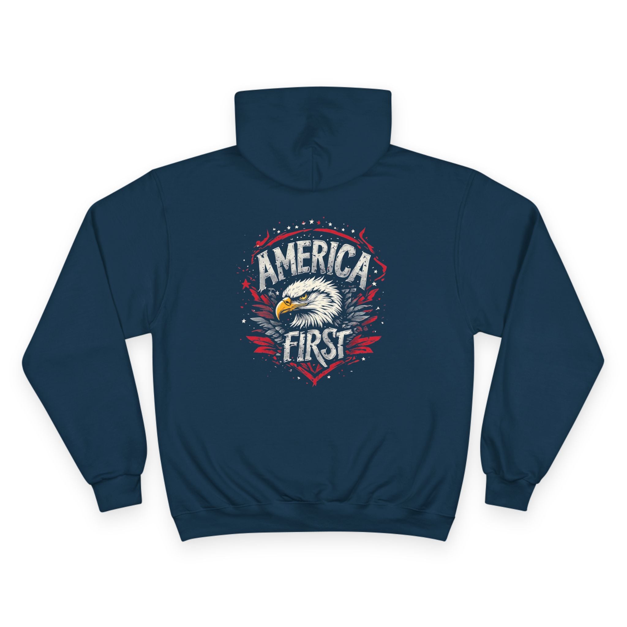 Ant-America First Champion Hoodie — 'Built Different' Patriotic Eagle Pullover