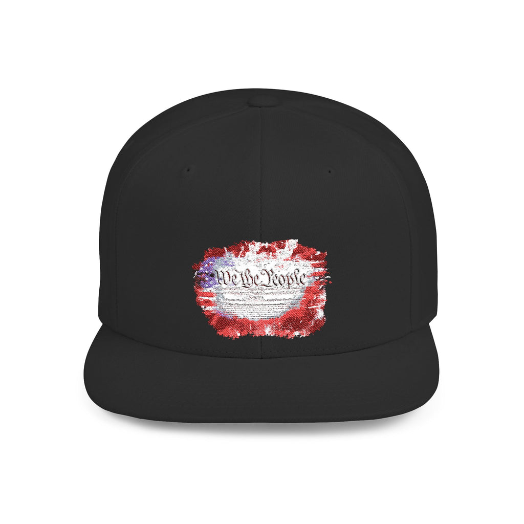 Ant-Patriotic Sequin Flag Flat Bill Snapback Hat — 'Land of the Free' Design
