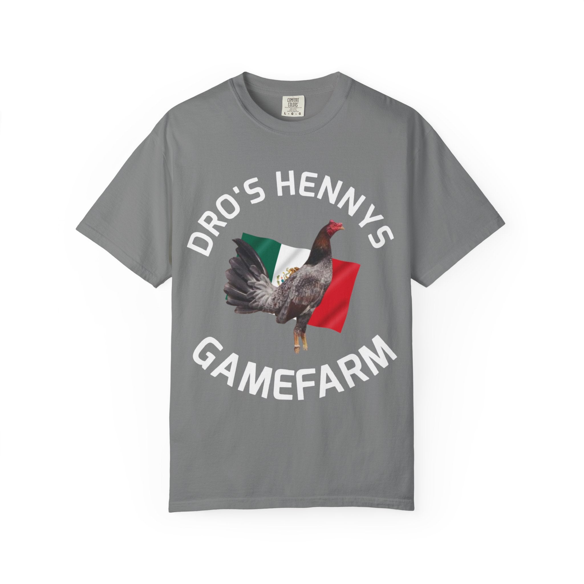 Henny- Gamefarm Rooster T-Shirt — "Dro's Henny's Gamefarm" Poultry Farm Tee