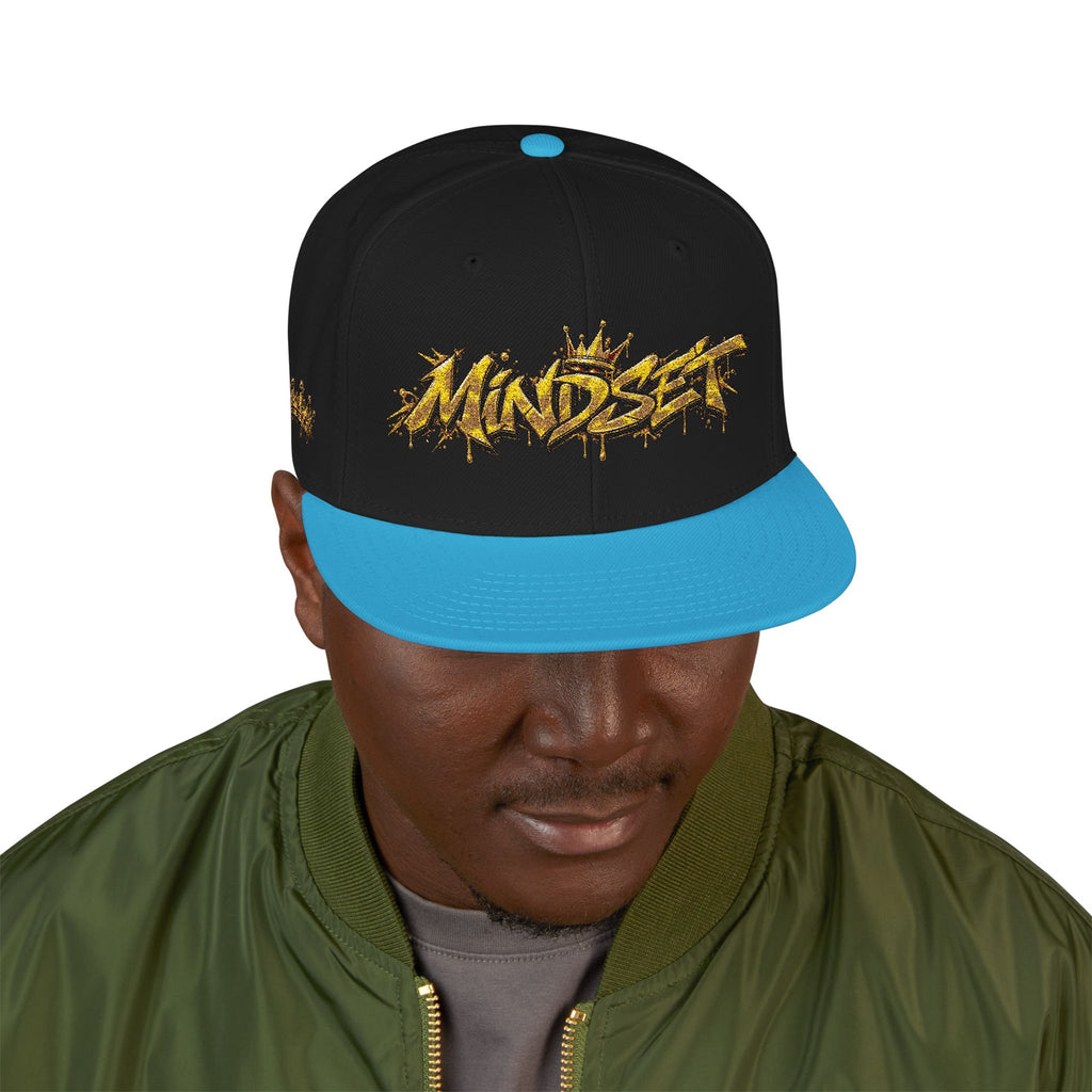Hat-Embroidered Gold Graffiti Snapback Hat
