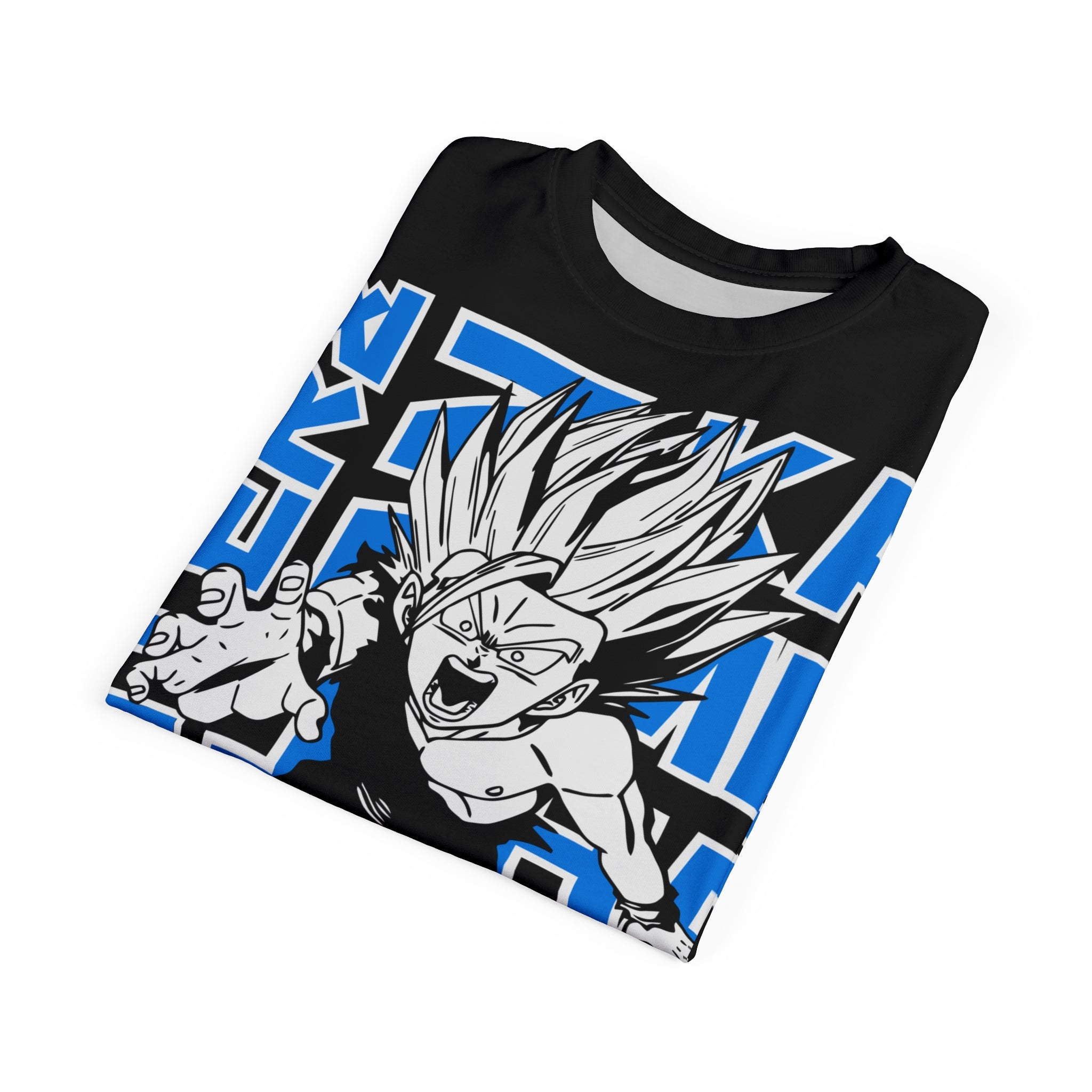 Dragon-Fighter Super Saiyan Graphic Tee — Bold Anime All-Over Print