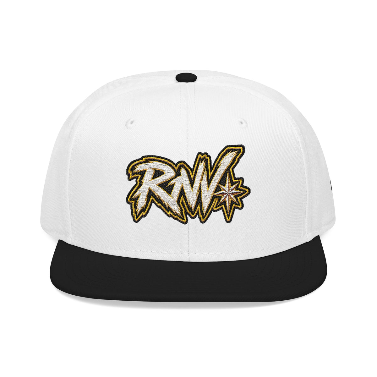 Hat-Embroidered Gold Graffiti Snapback Hat