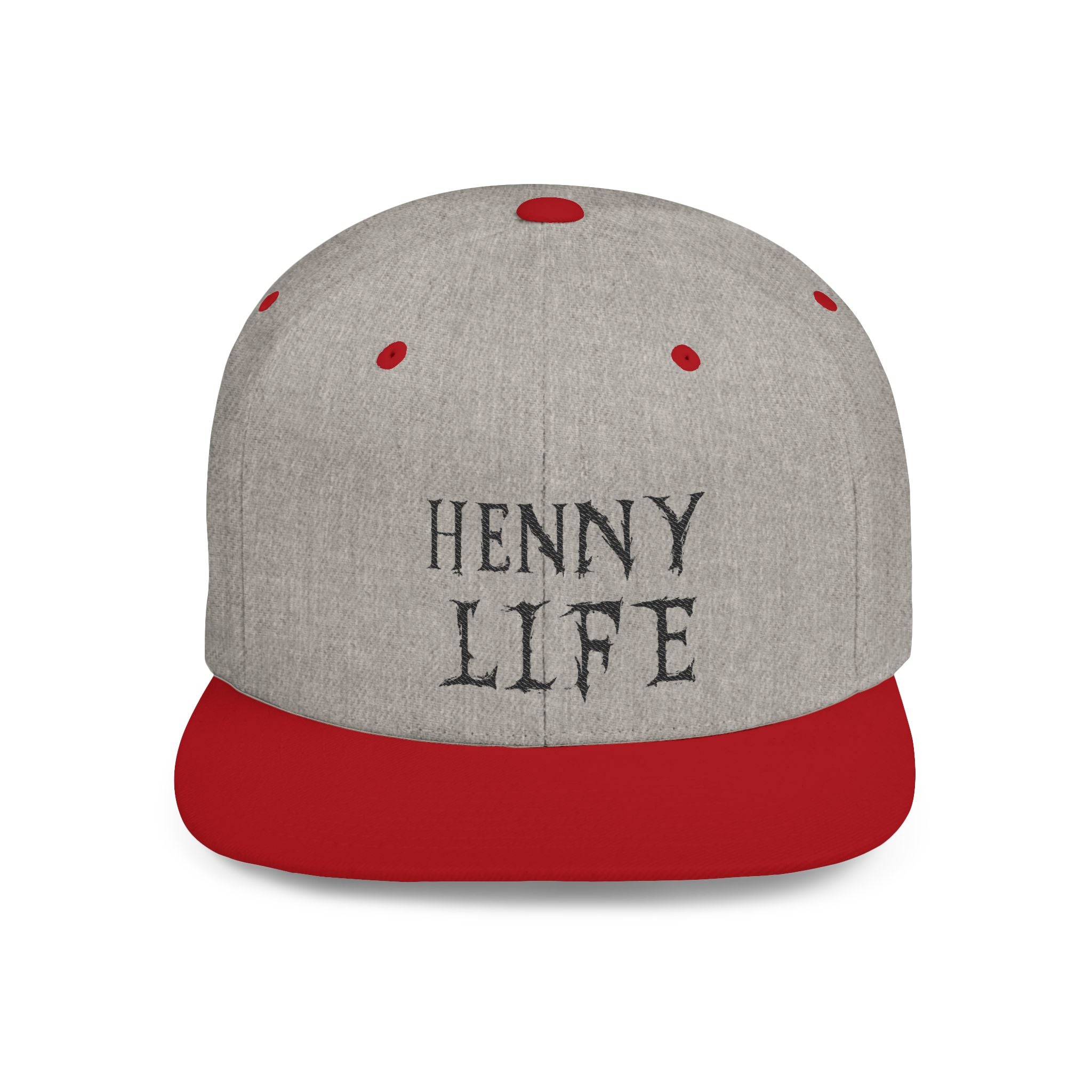 Henny-Snapback Hat — "Henny Life" Embroidered Flat Bill Cap