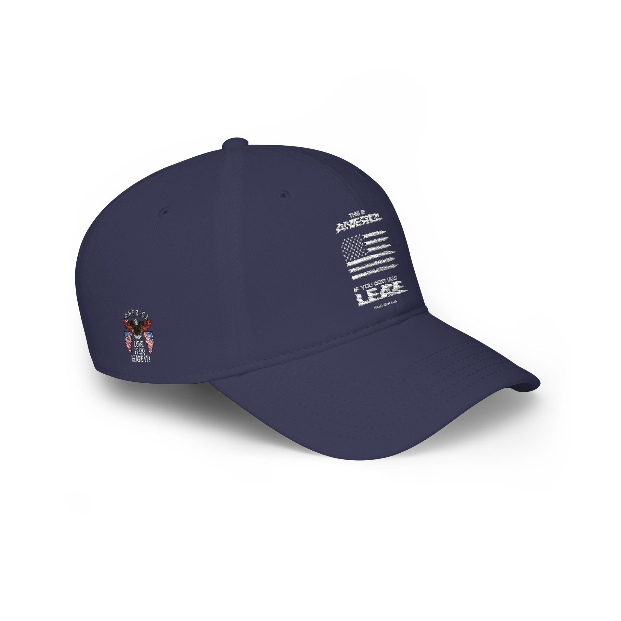 Ant-Low Profile Baseball Cap — Distressed American Flag "America First" Patriotic Hat