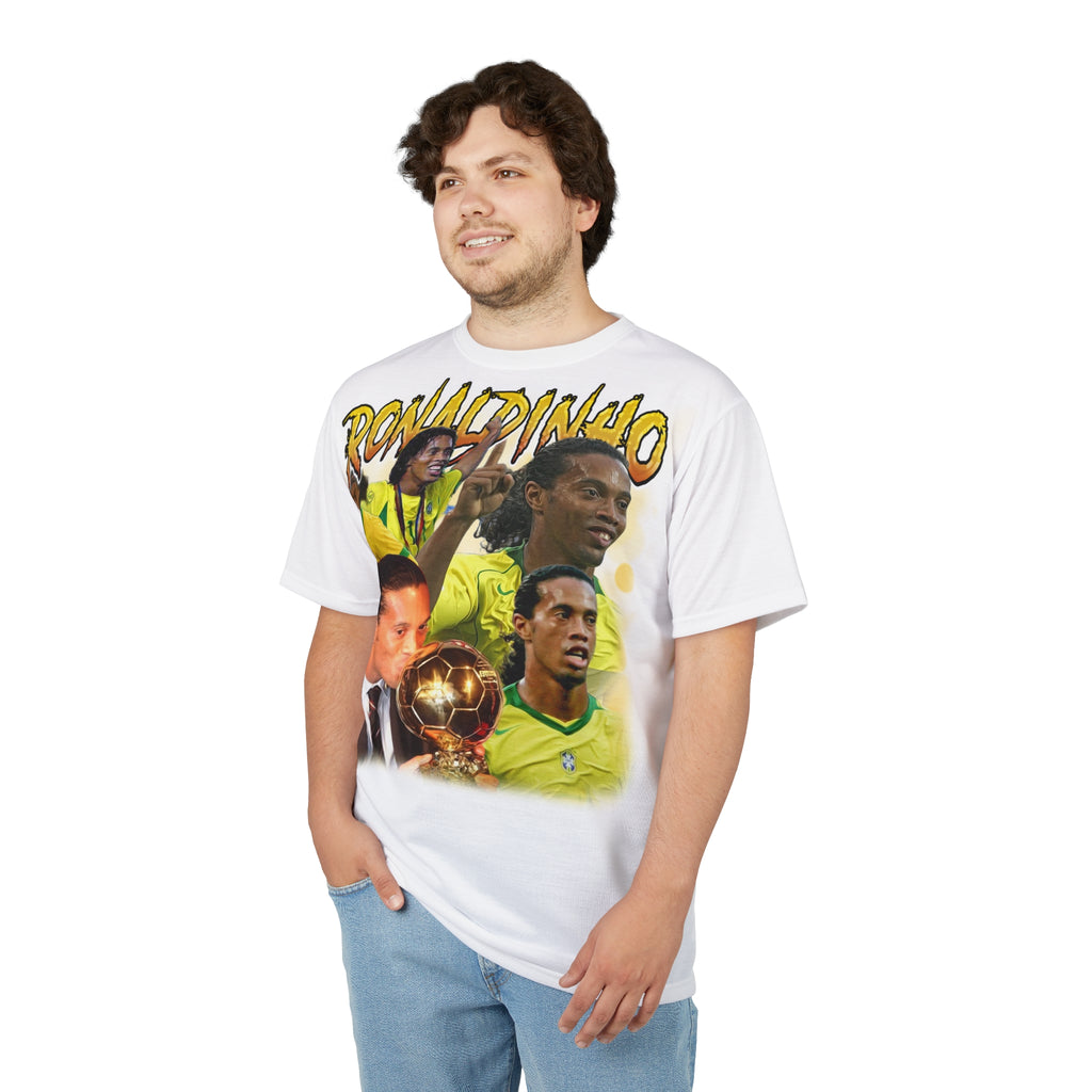 Team-Legendary Soccer Collage Tee — Ronaldinho Graphic Shirt