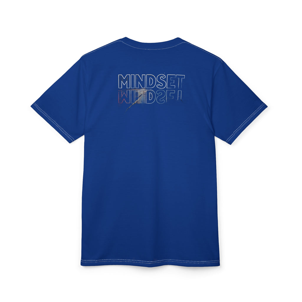 Streetwear-Money Power & Respect Graphic Tee — Bold Blue All-Over Print