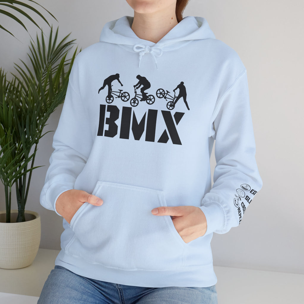 Rad-BMX Rider Hoodie — BMX Stunt Silhouettes Pullover for Riders & Fans