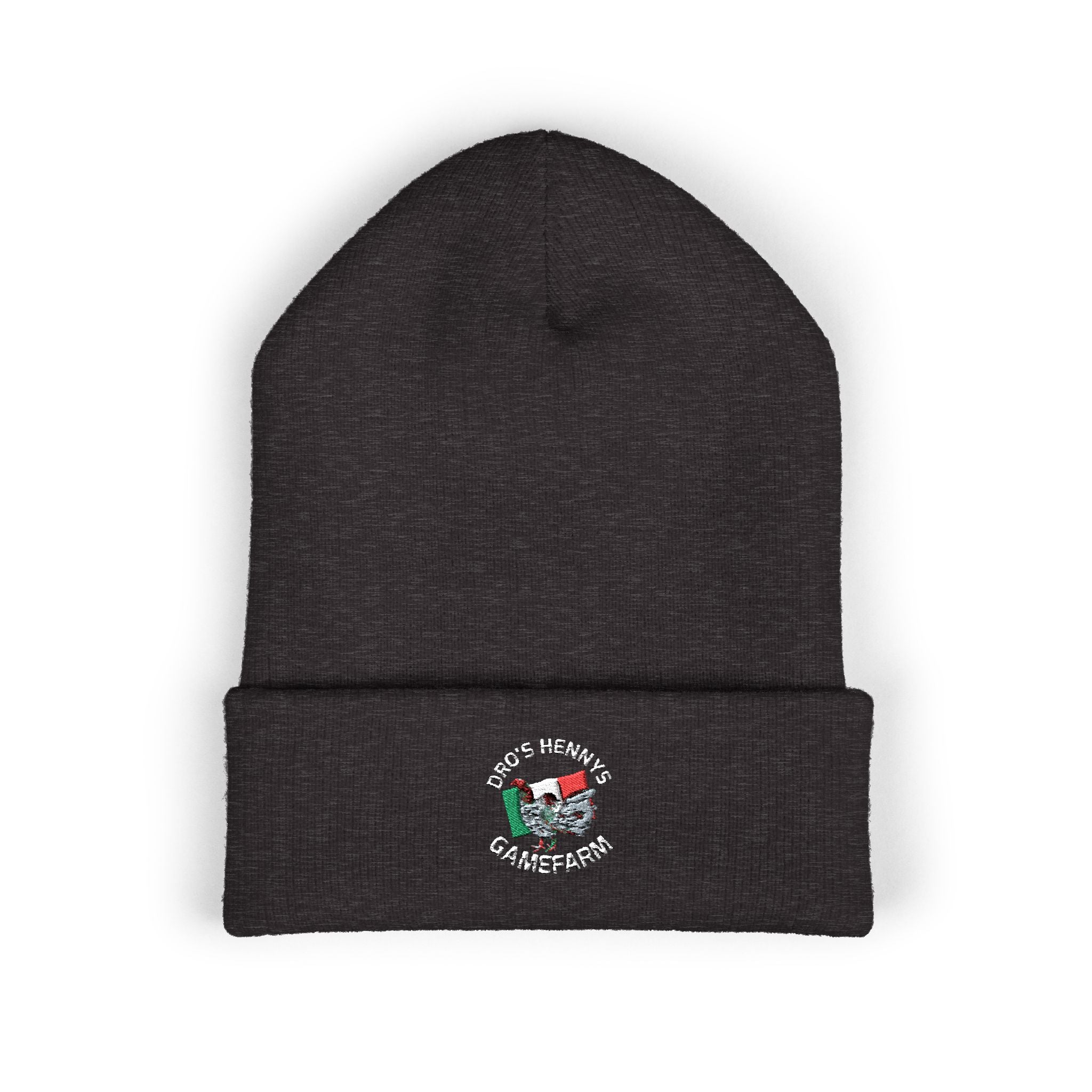 Henny-Embroidered "Fish & Friends Game Shack" Classic Cuffed Beanie — Winter Knit Hat