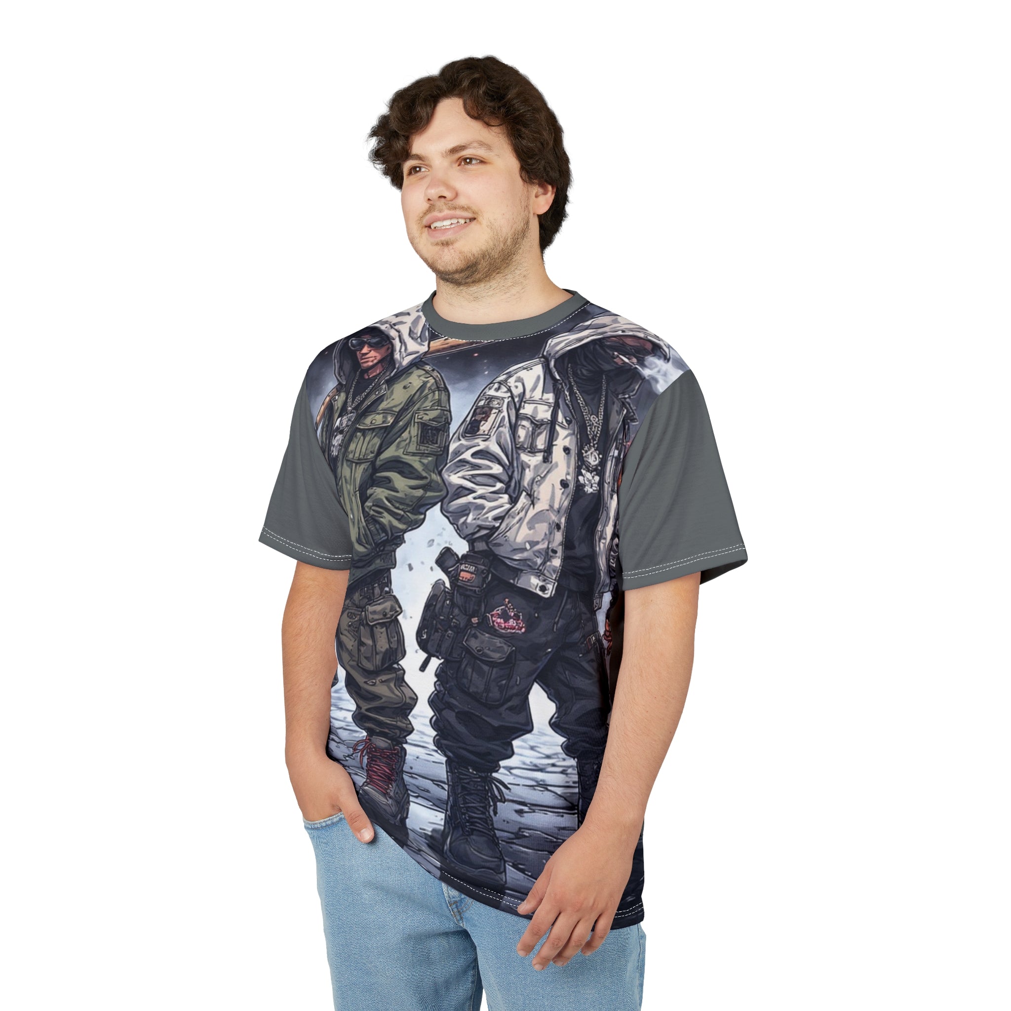 Mindset- Streetwear Graphic Tee — Dual Hooded Rebels Winter Scene