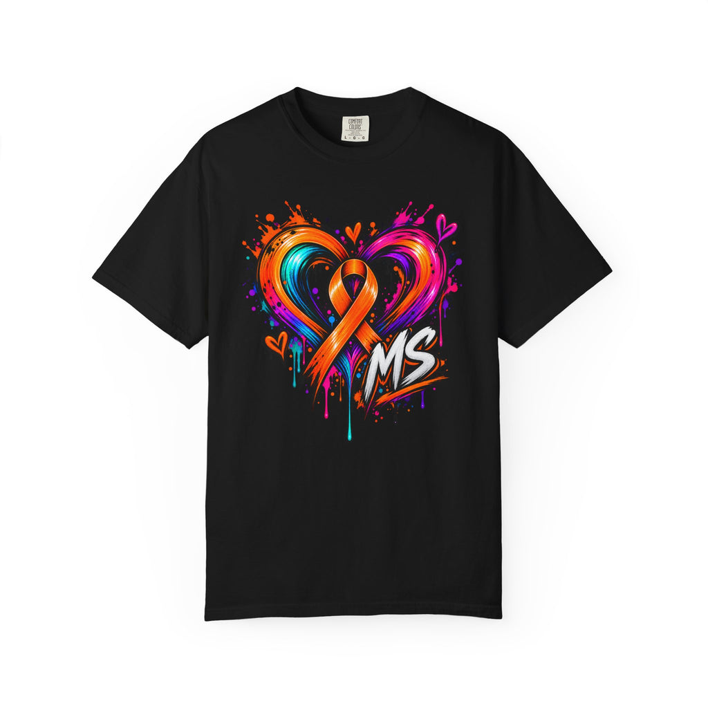 MS- Awareness Heart Ribbon T-Shirt — “Not All Wounds Are Visible” Neuropathy Support Tee