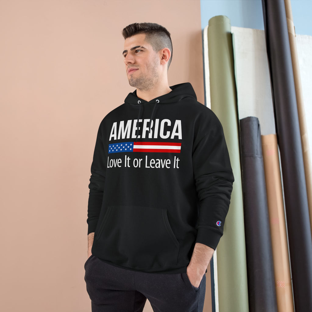 Ant-America Hoodie - "Love It or Leave It" / "Built Different - America First" Patriotic Pullover