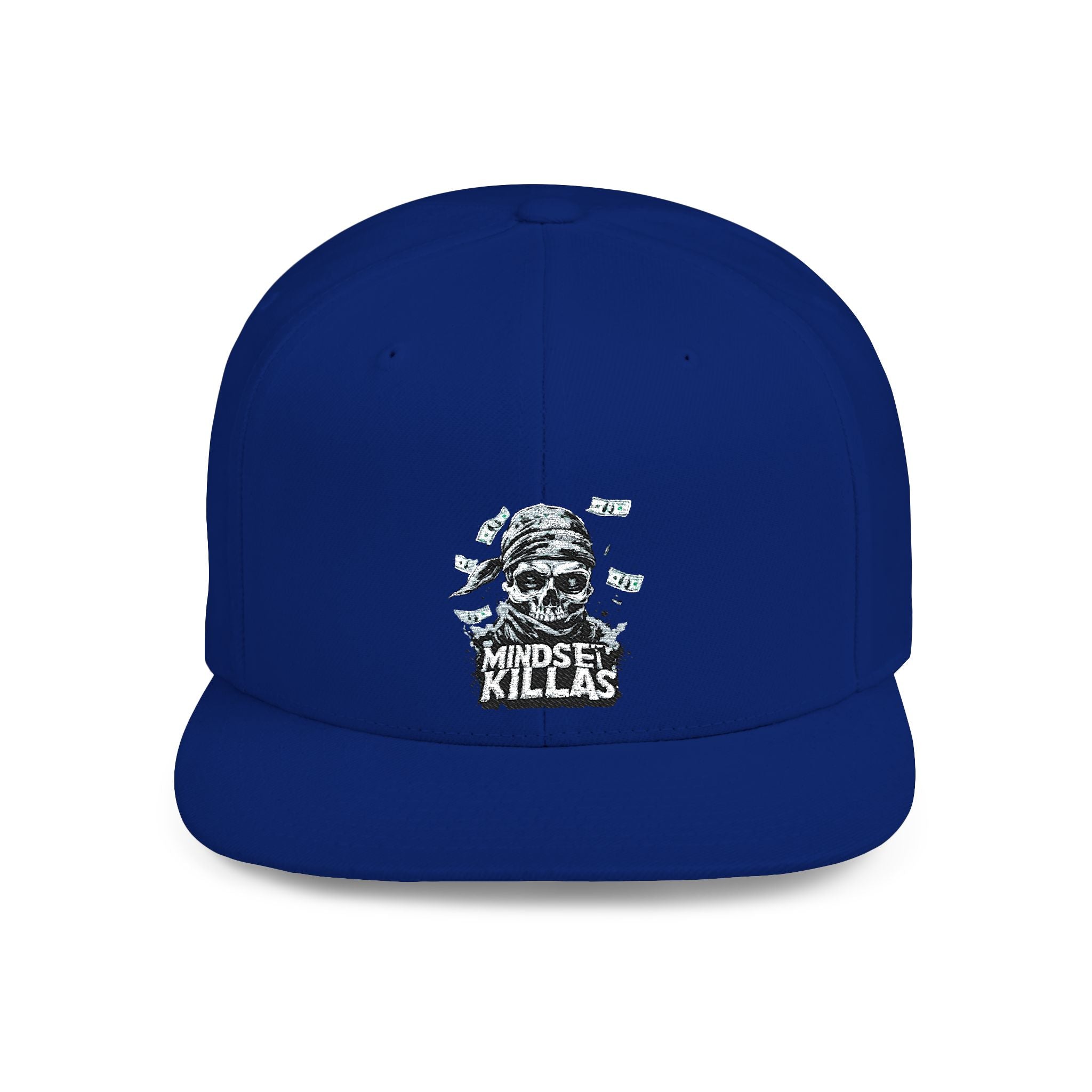 Mindset-Snapback Hat — "Kille" Skull Graphic Flat Bill Cap