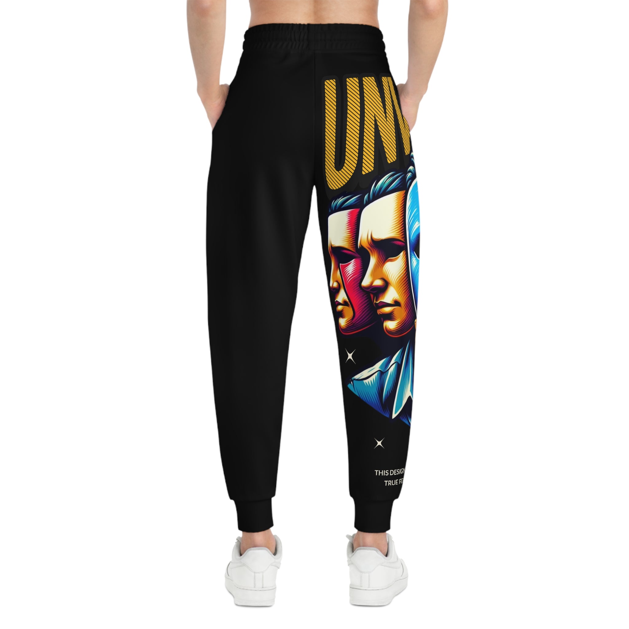 Joggers-Statement— 'Truth' Masked Faces Graphic Athletic Pants