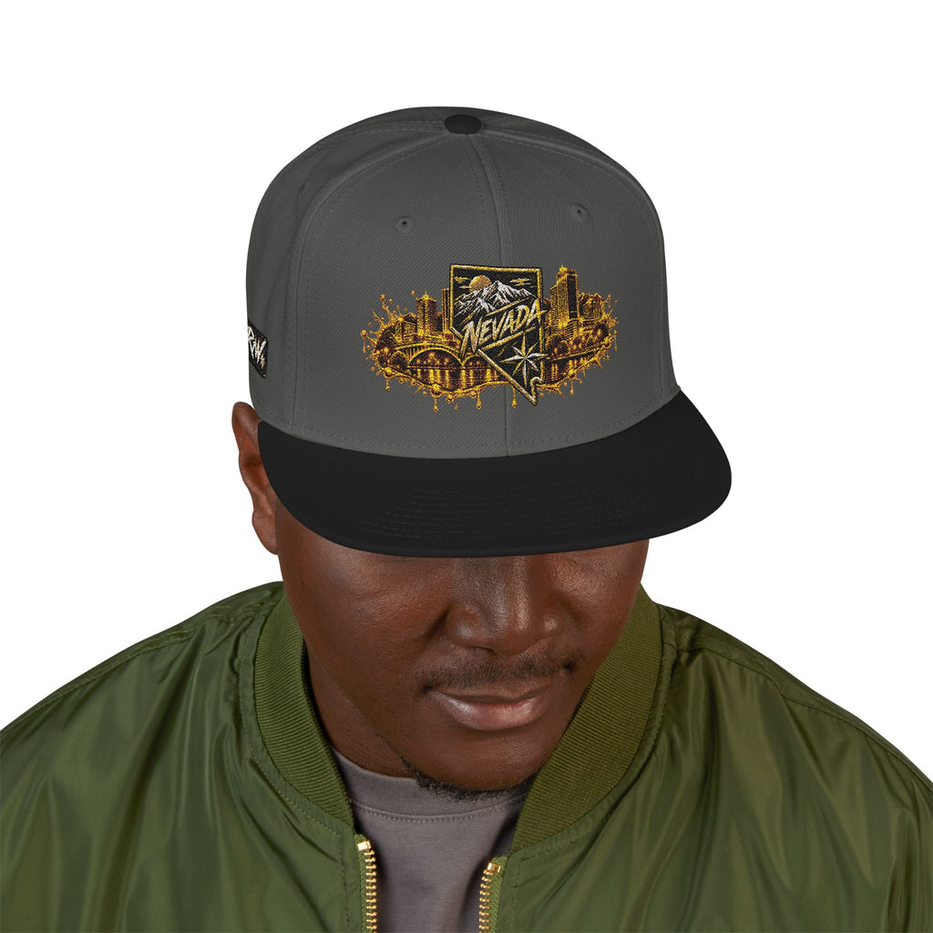 Hat-Embroidered City Gold Snapback Hat