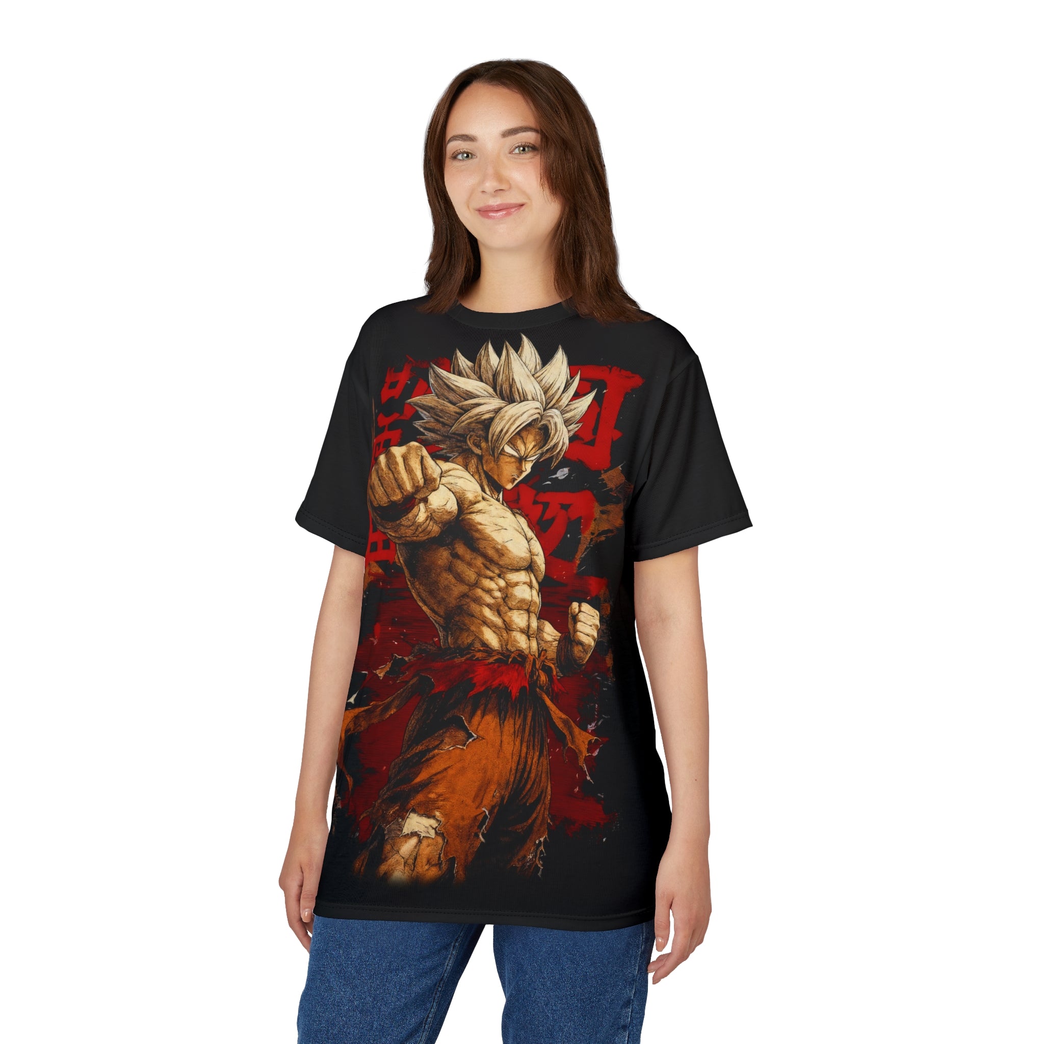 Dragon- Fighter Graphic Tee - Muscular Warrior Punch Design