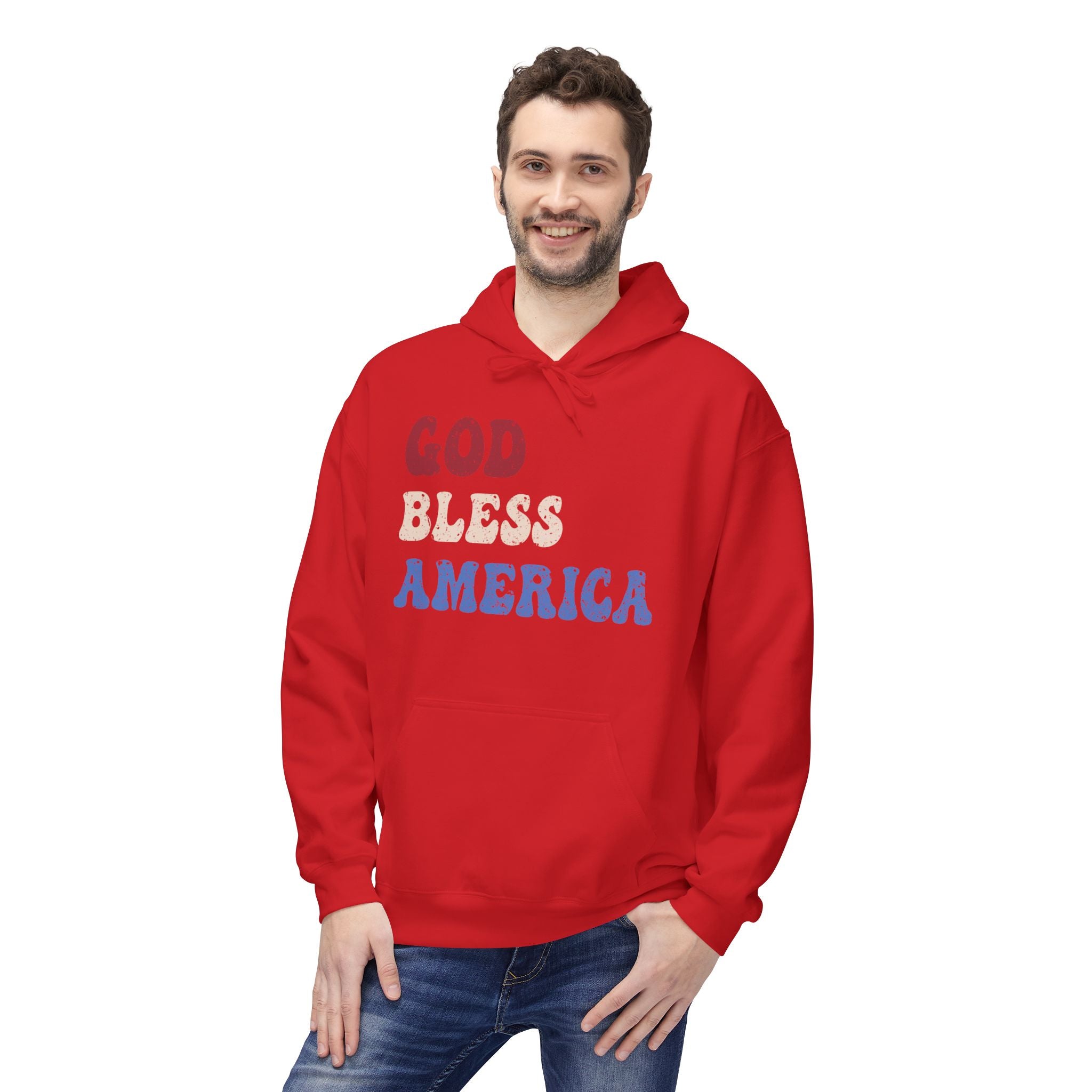 Ant-Hoodie - "God Bless America" Patriotic Ape Graphic USA Hoodie