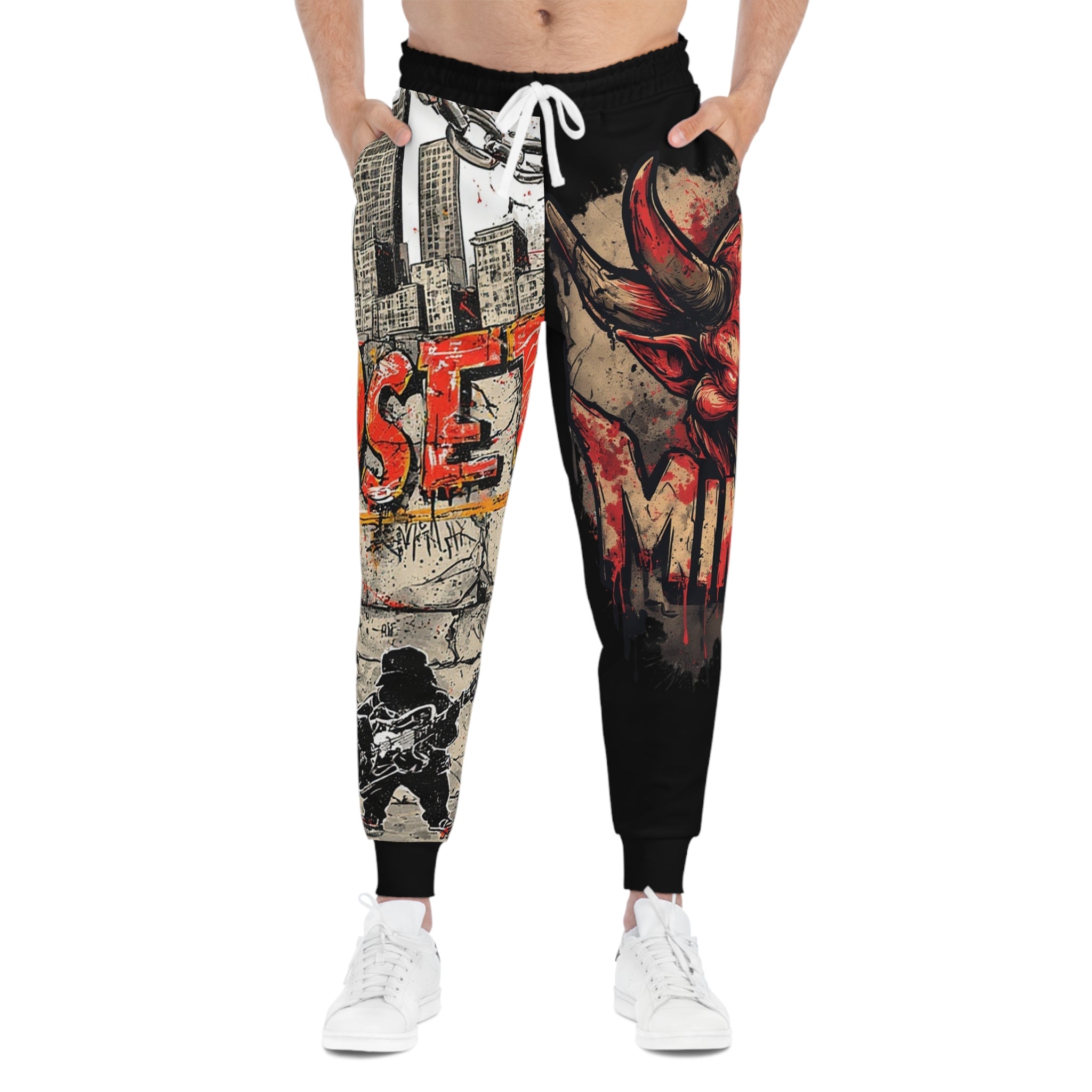 Mindset- Graffiti Rhino Athletic Joggers — Urban Streetwear Mix Print