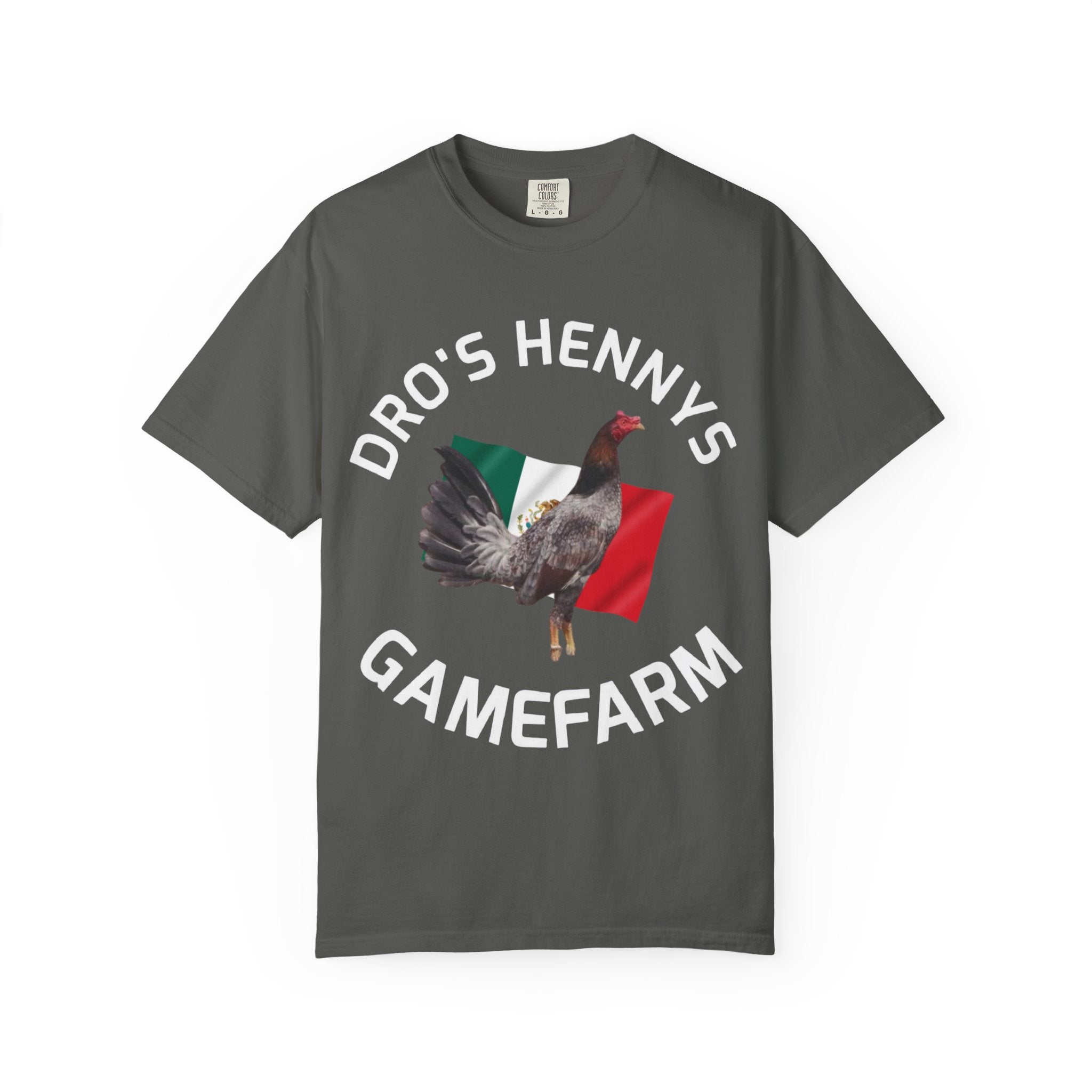 Henny- Gamefarm Rooster T-Shirt — "Dro's Henny's Gamefarm" Poultry Farm Tee