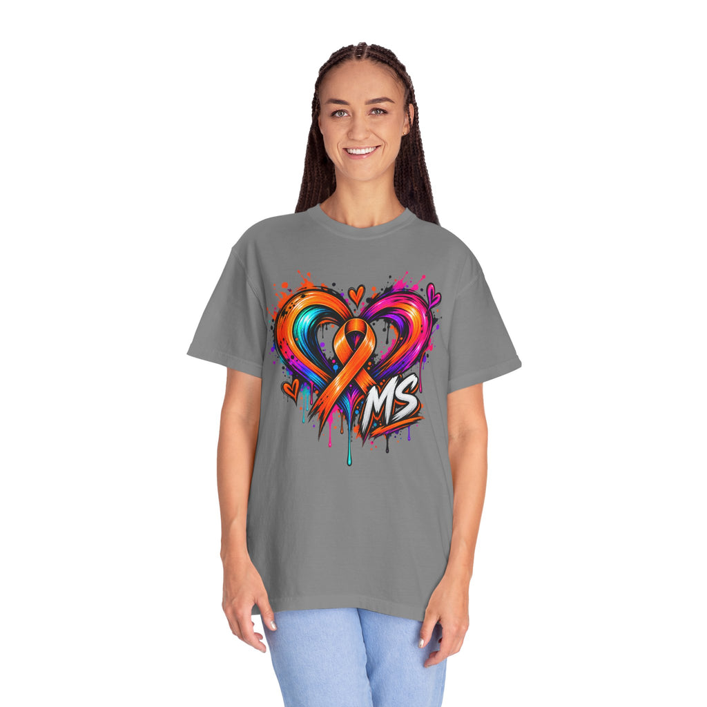 MS- Awareness Heart Ribbon T-Shirt — “Not All Wounds Are Visible” Neuropathy Support Tee