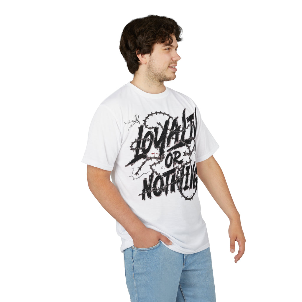 Streetwear- Loyalty or Nothing Tee — Edgy Barbed Wire Graphic T-Shirt