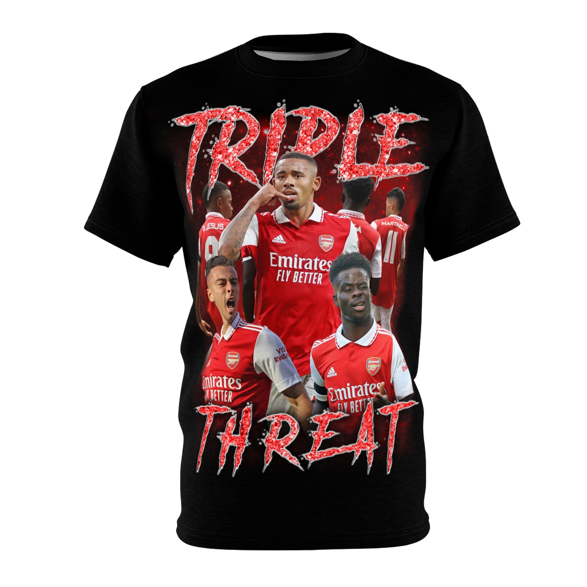 Team-Triple Threat Arsenal Football Tee — Arsenal Players Graphic Shirt