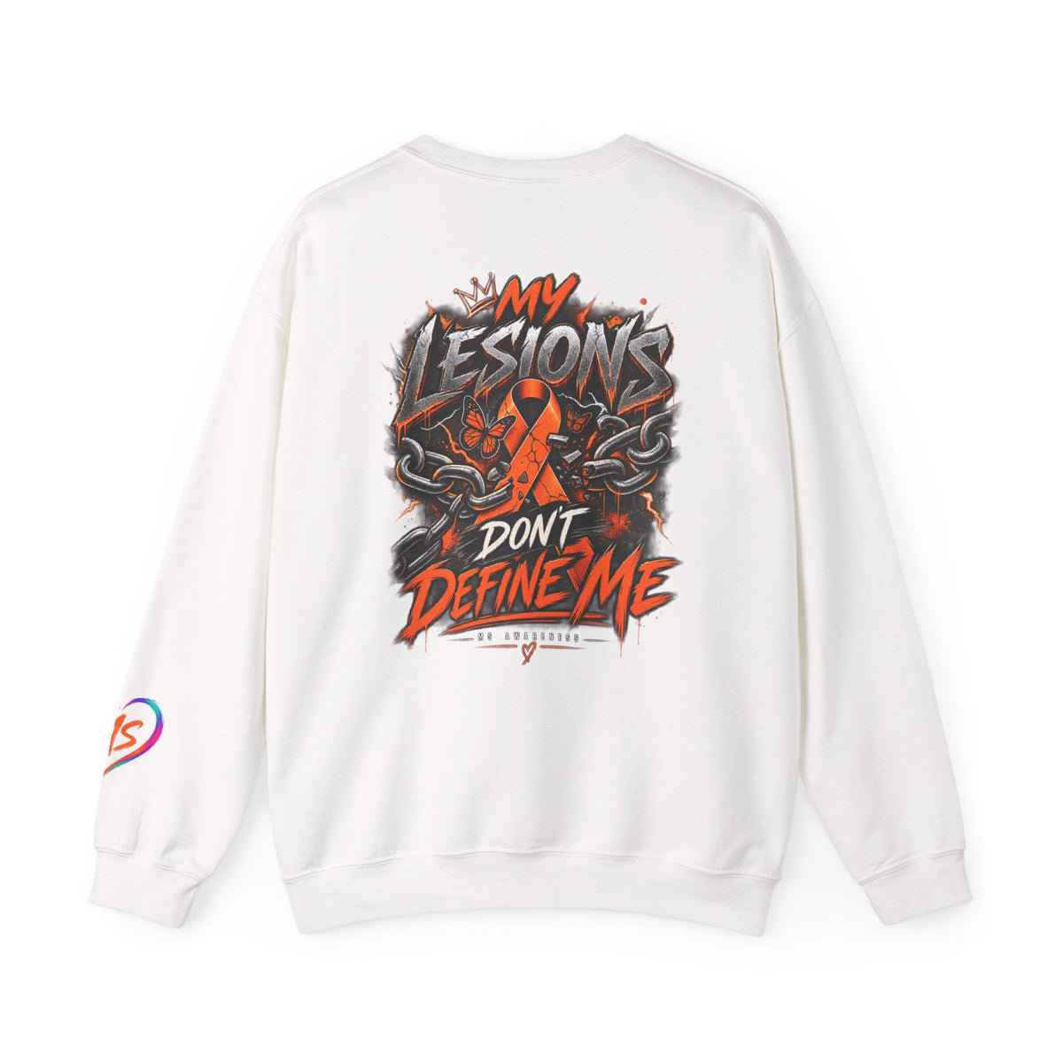 MS- Awareness Skull Crewneck Sweatshirt — "My Lesions Don’t Define Me"