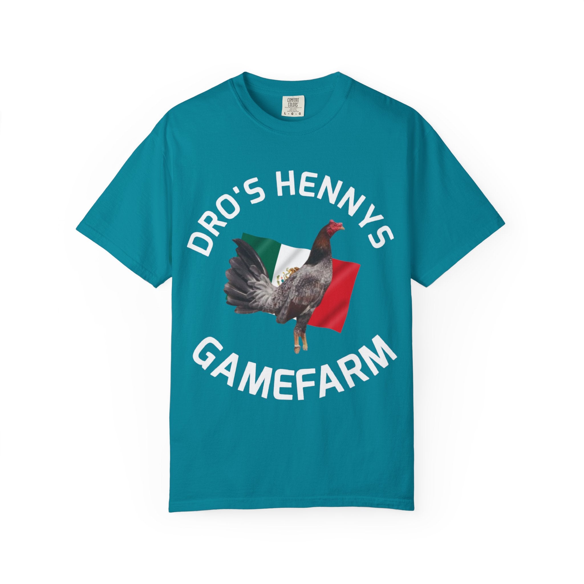 Henny- Gamefarm Rooster T-Shirt — "Dro's Henny's Gamefarm" Poultry Farm Tee