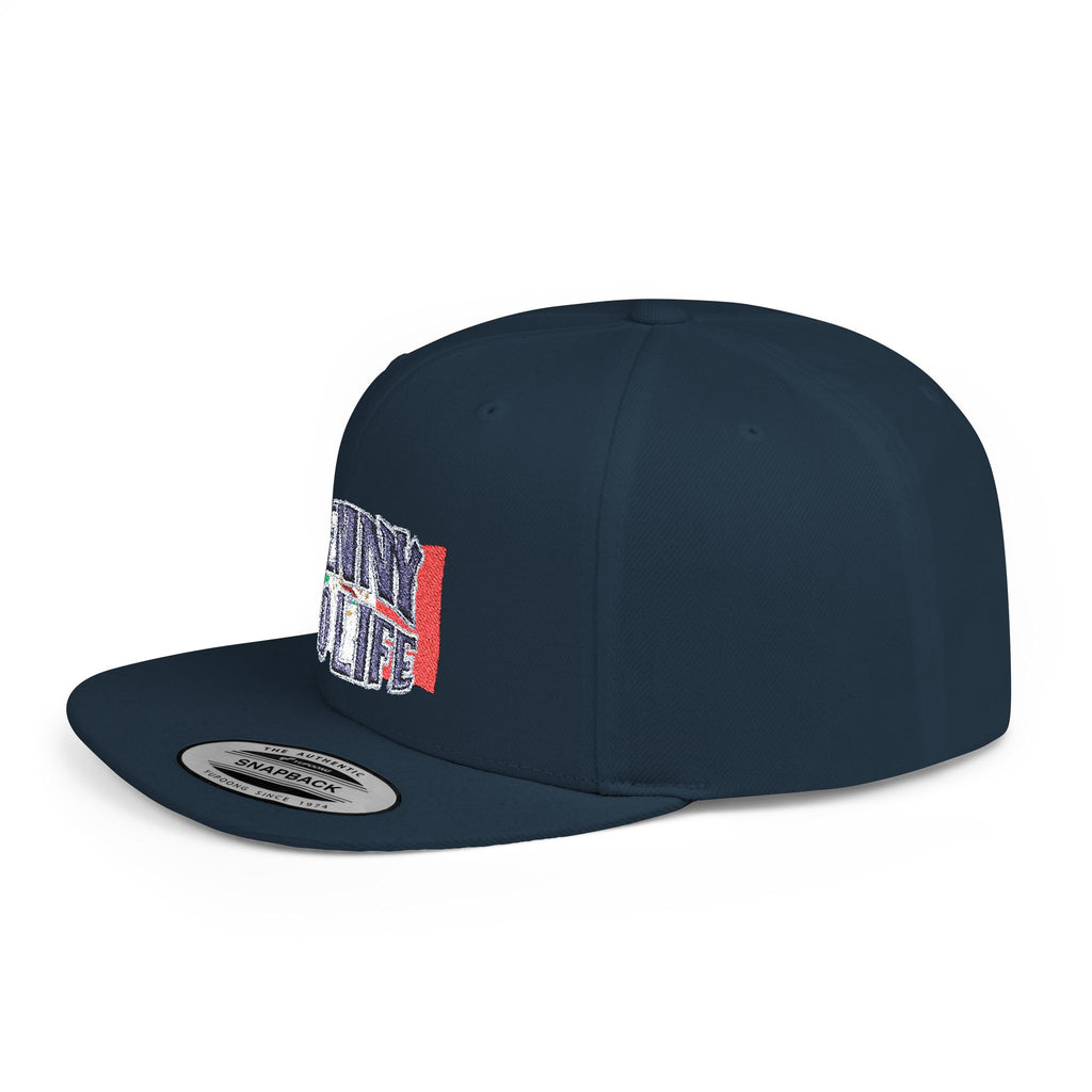 Henny- Flat Bill Snapback Hat — "Henny No Life" Embroidered with Italian Flag Accent