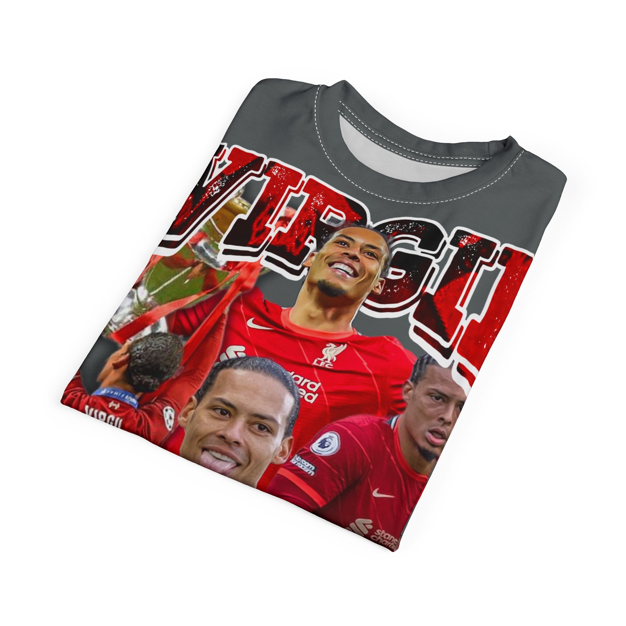 Team-Soccer Star Montage Tee — Virgil Van Dijk Tribute Shirt