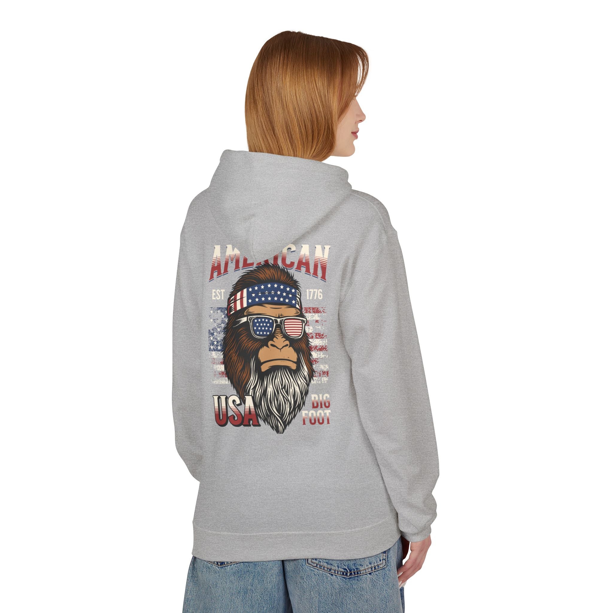 Ant-Hoodie - "God Bless America" Patriotic Ape Graphic USA Hoodie