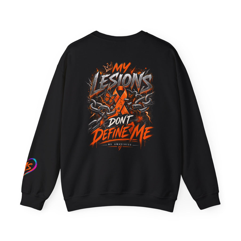 MS- Awareness Skull Crewneck Sweatshirt — "My Lesions Don’t Define Me"