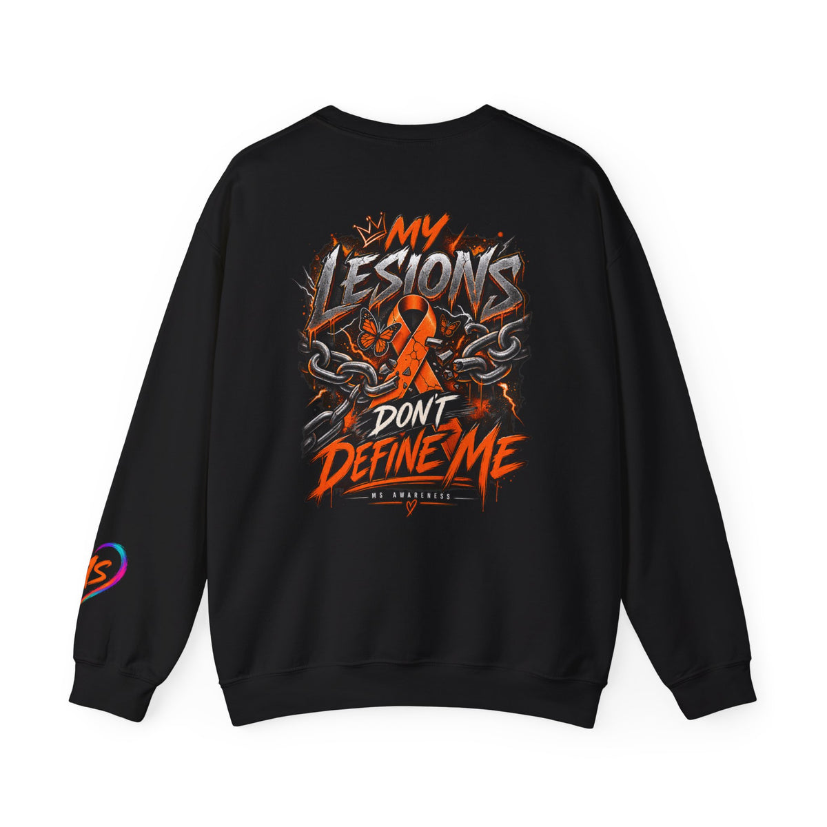MS- Awareness Skull Crewneck Sweatshirt — "My Lesions Don’t Define Me"