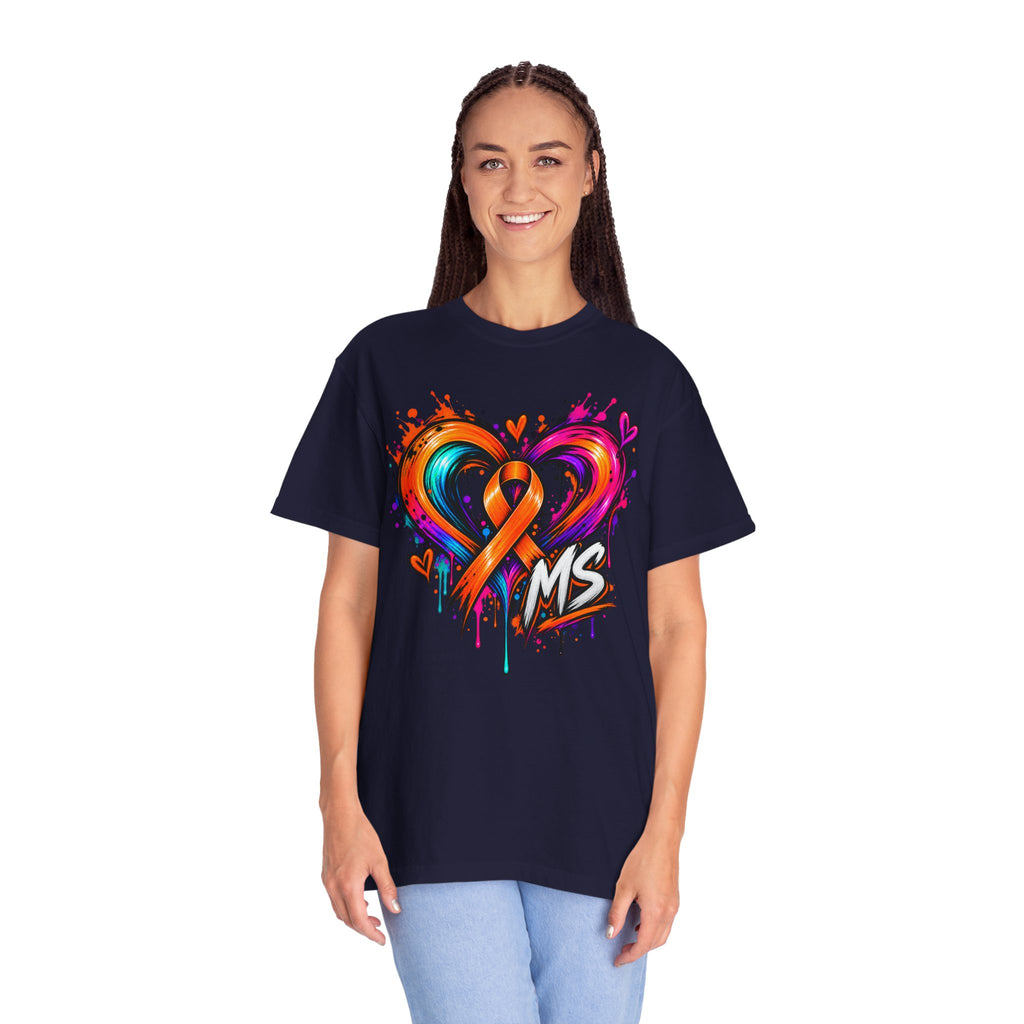 MS- Awareness Heart Ribbon T-Shirt — “Not All Wounds Are Visible” Neuropathy Support Tee