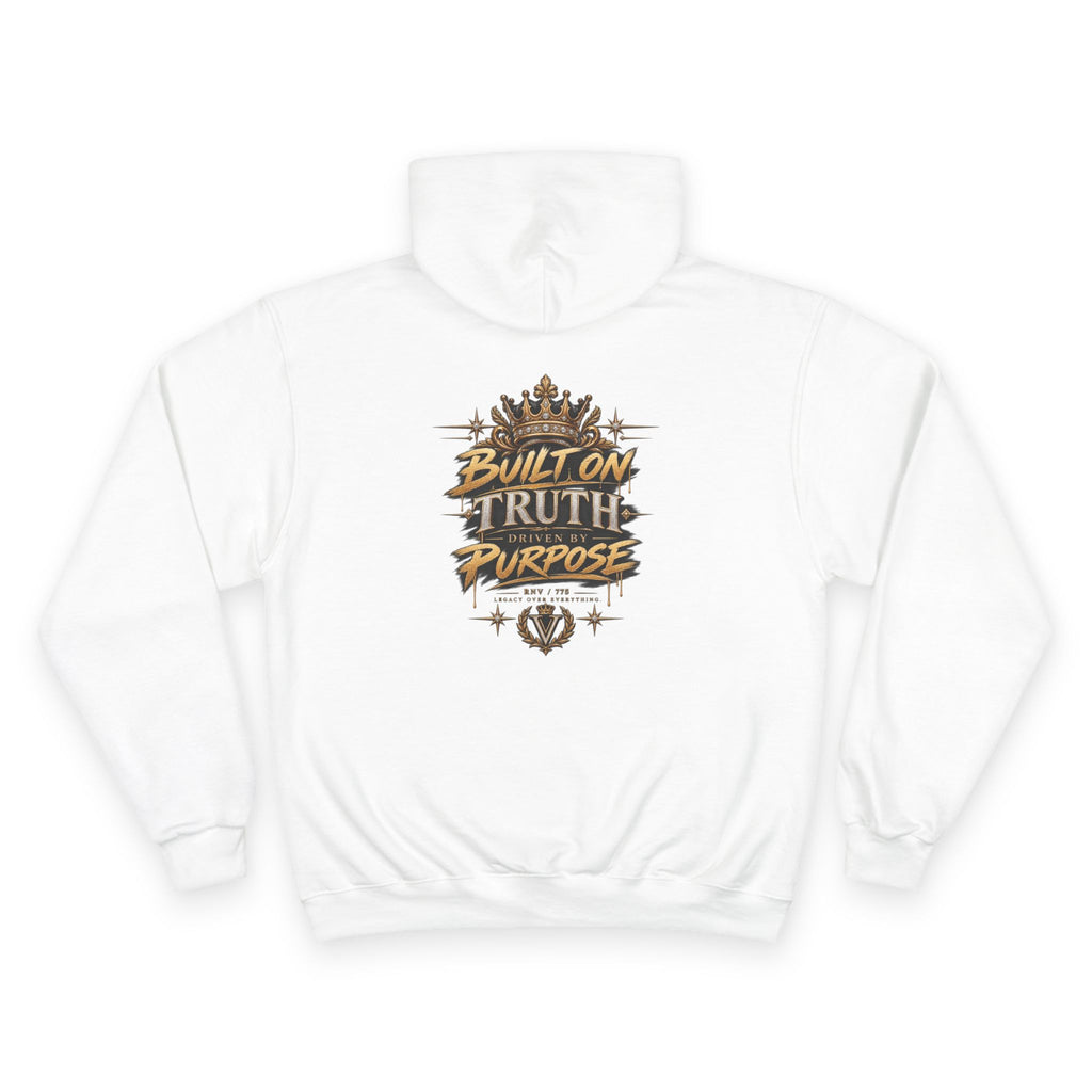 Verité -Champion Hoodie — "Built on Truth & Purpose" White Pullover
