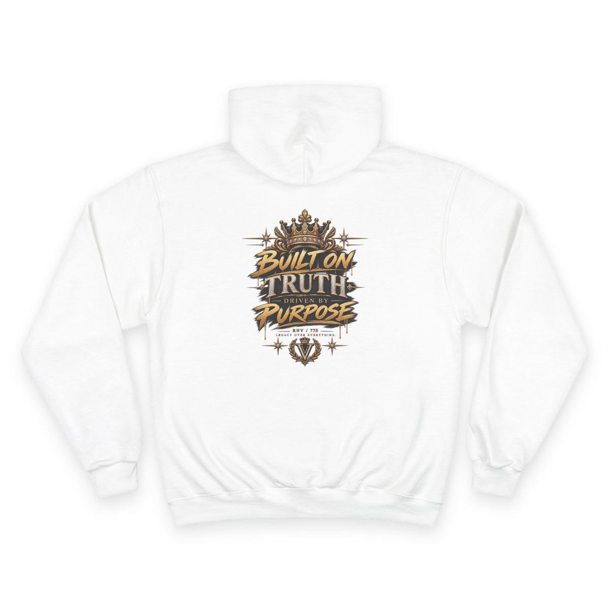 Verité -Champion Hoodie — "Built on Truth & Purpose" White Pullover