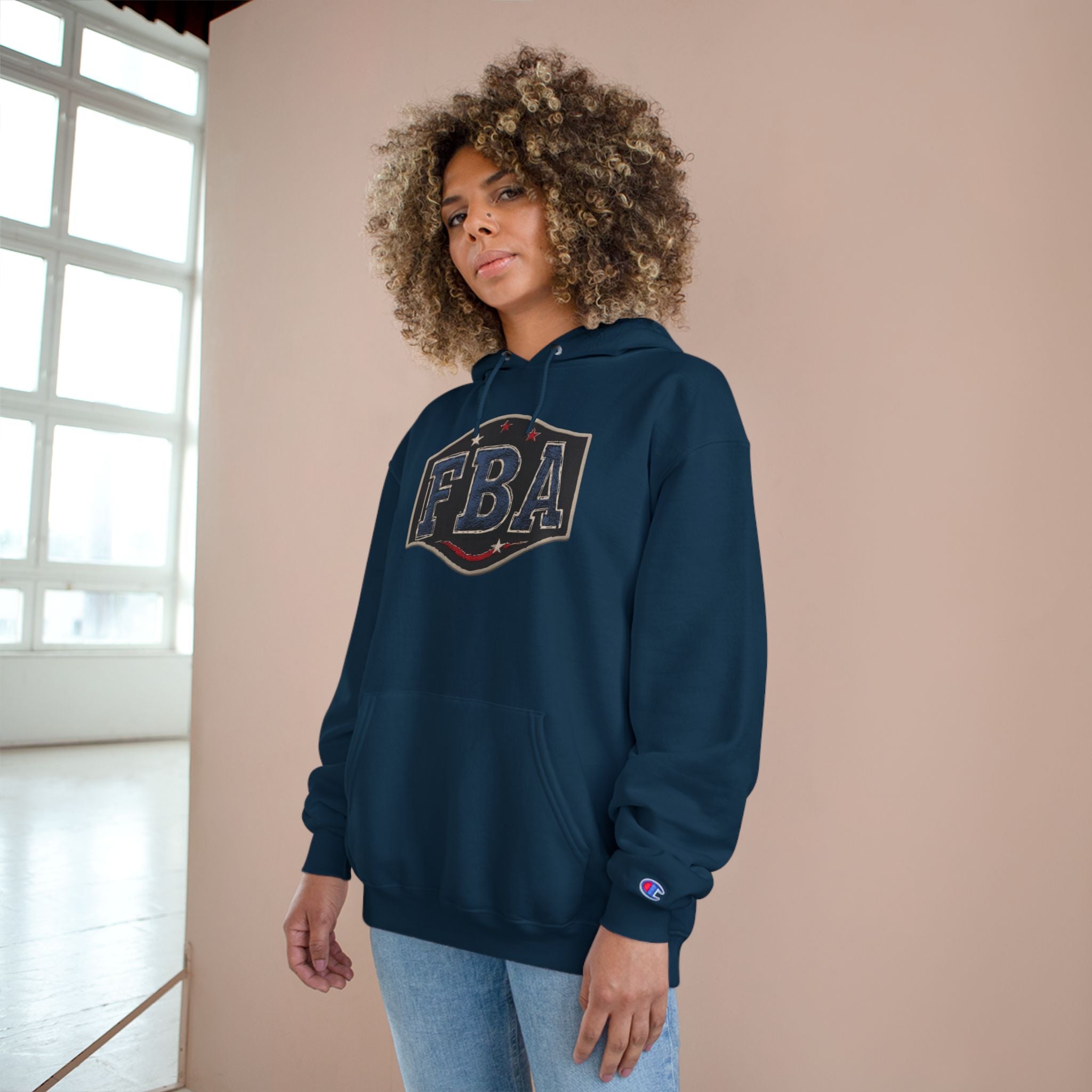 FBA- Graphic Hoodie – Vintage Shield Logo & Back Photo Print