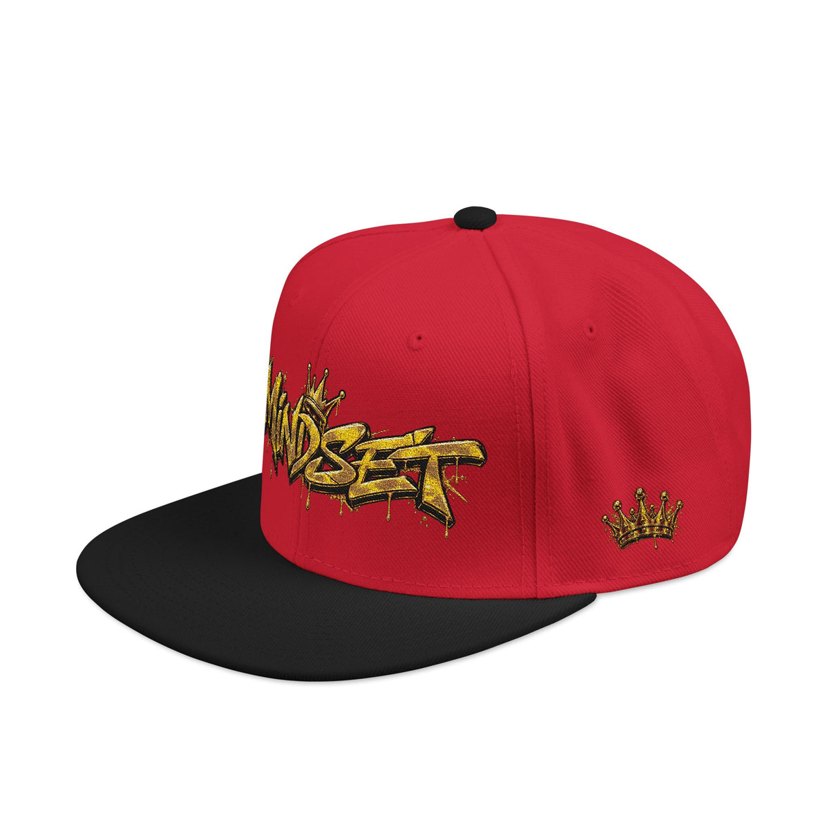 Hat-Embroidered Gold Graffiti Snapback Hat