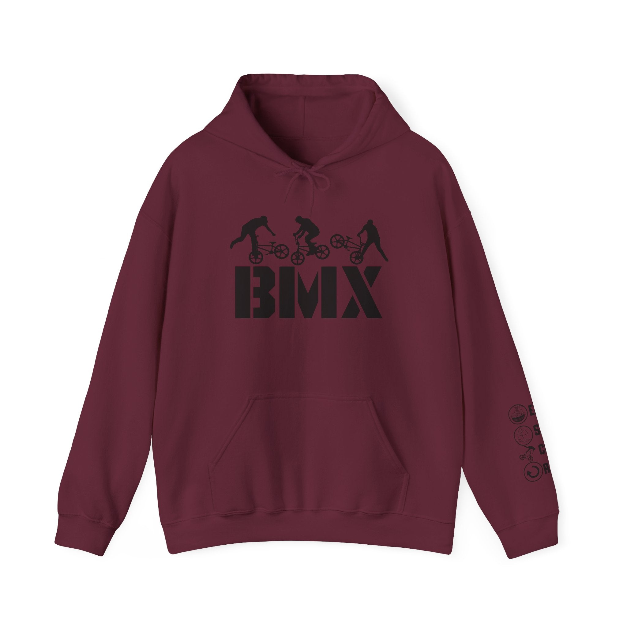 Rad-BMX Rider Hoodie — BMX Stunt Silhouettes Pullover for Riders & Fans