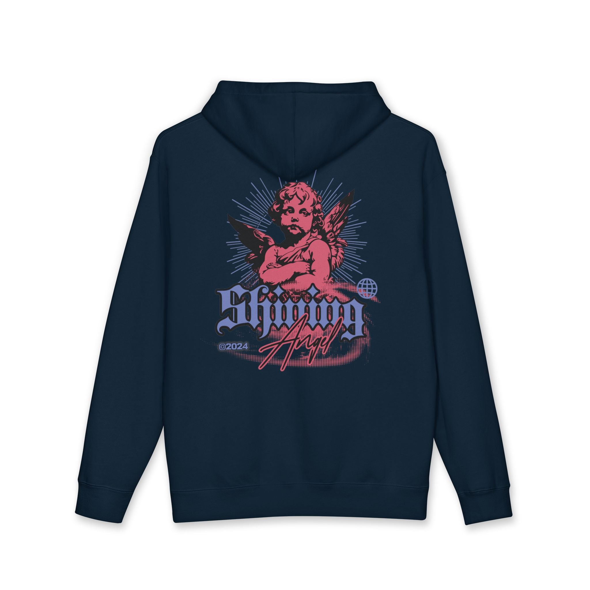 Hoodie-Shining Angel — Vintage Cherub Graphic Pullover